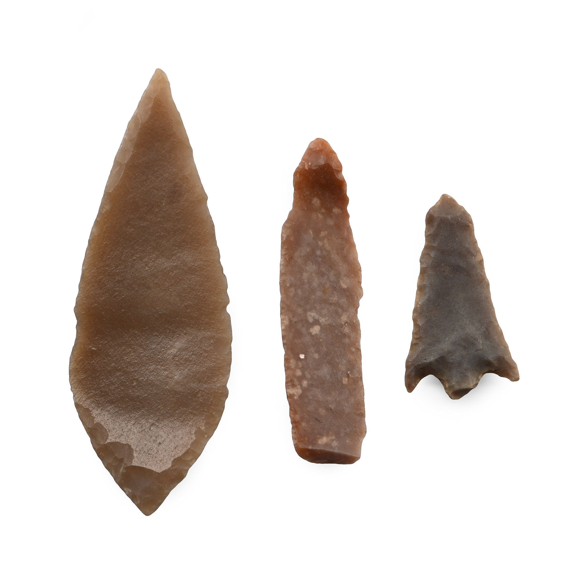Stone Age Knapped Arrowhead Group