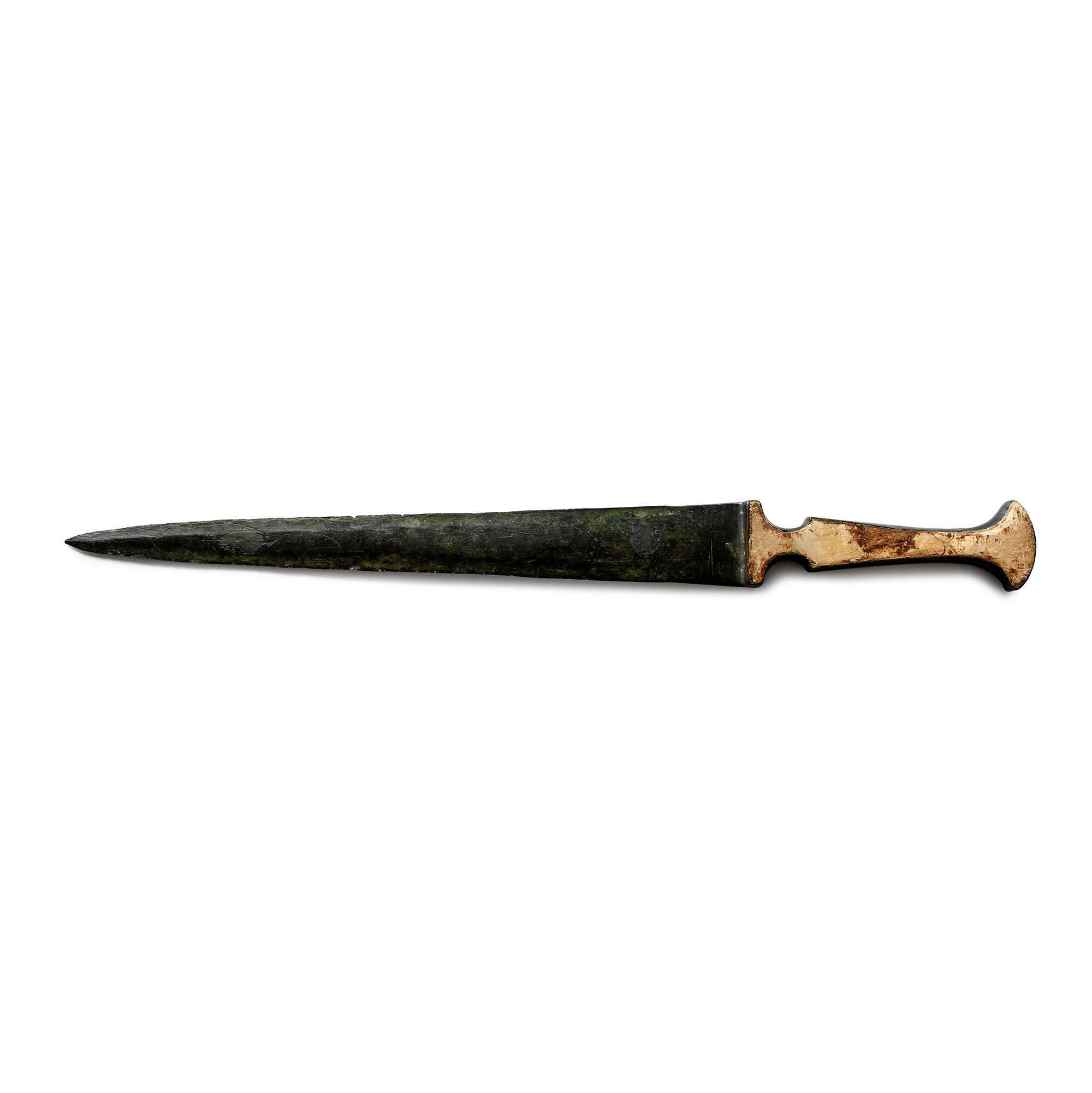 Luristan Bronze Short Sword with Inlaid Handle