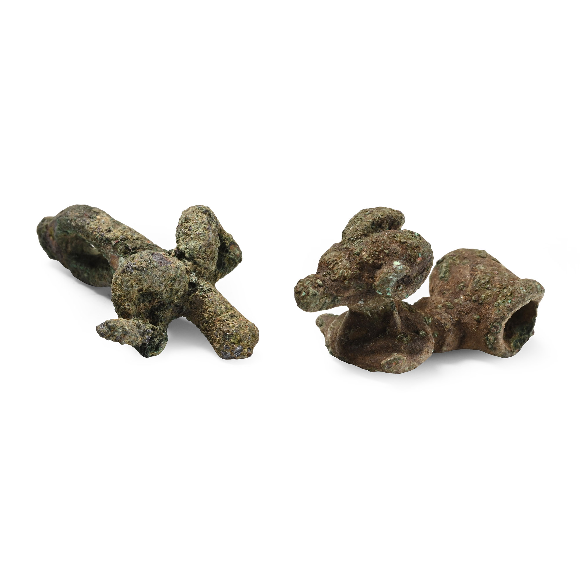 Bronze Age Ram Head Pendant Pair