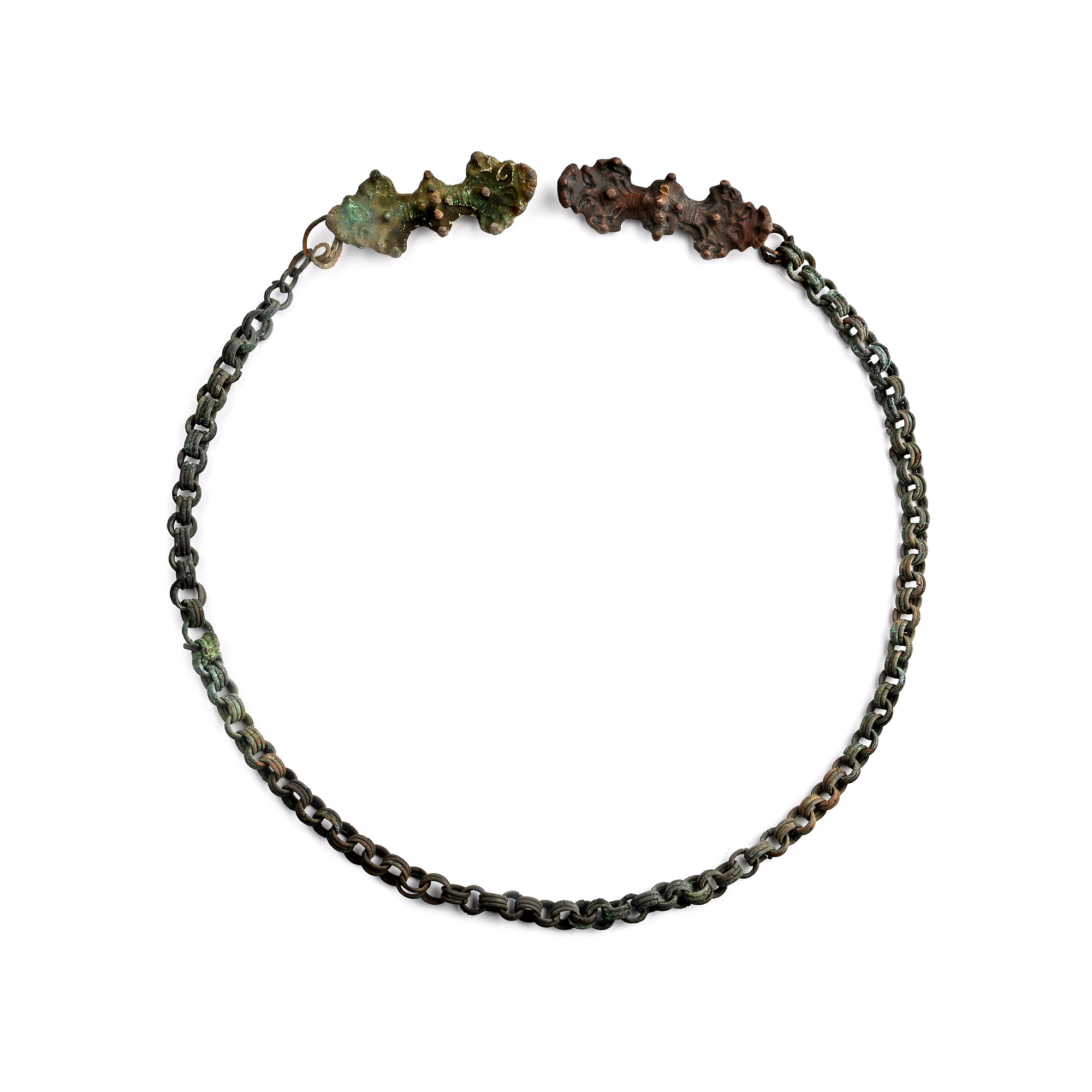 Viking Age Bronze Chained Equal-Arm Brooch Set