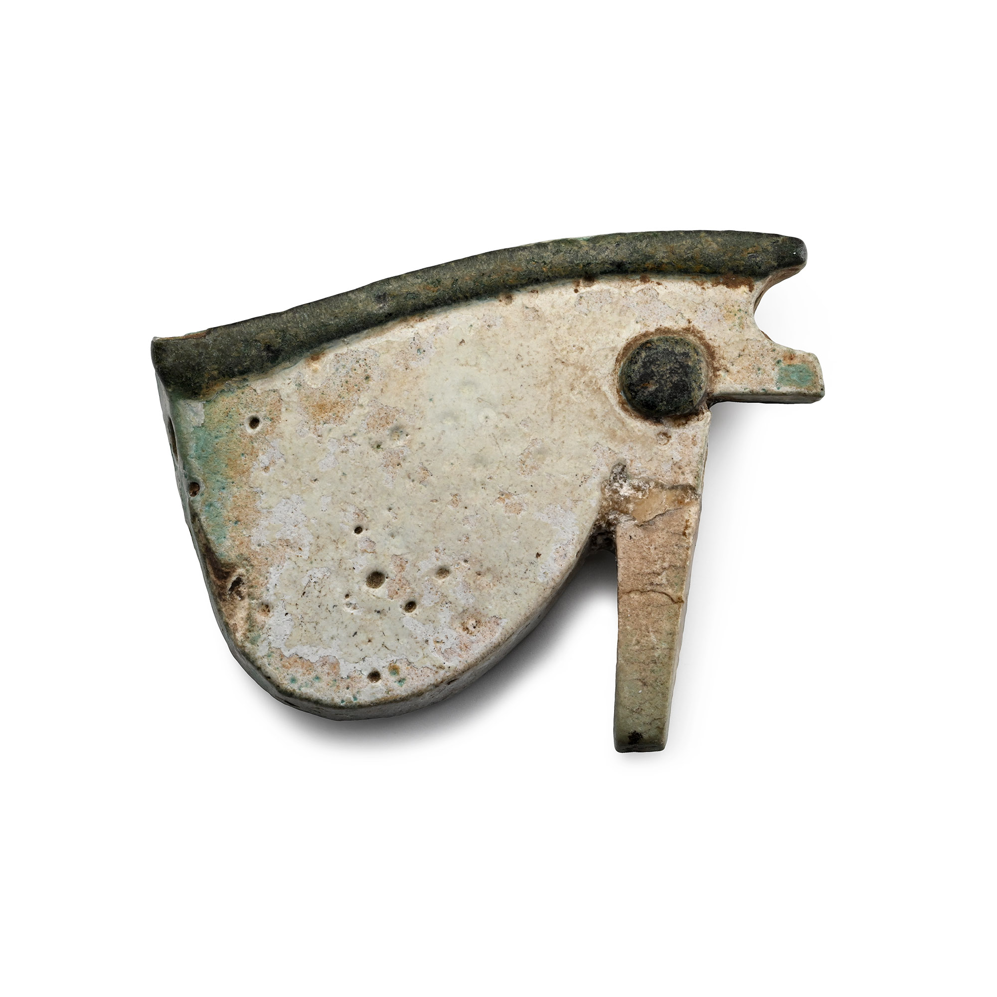 Large Egyptian Faience Eye of Horus Amulet