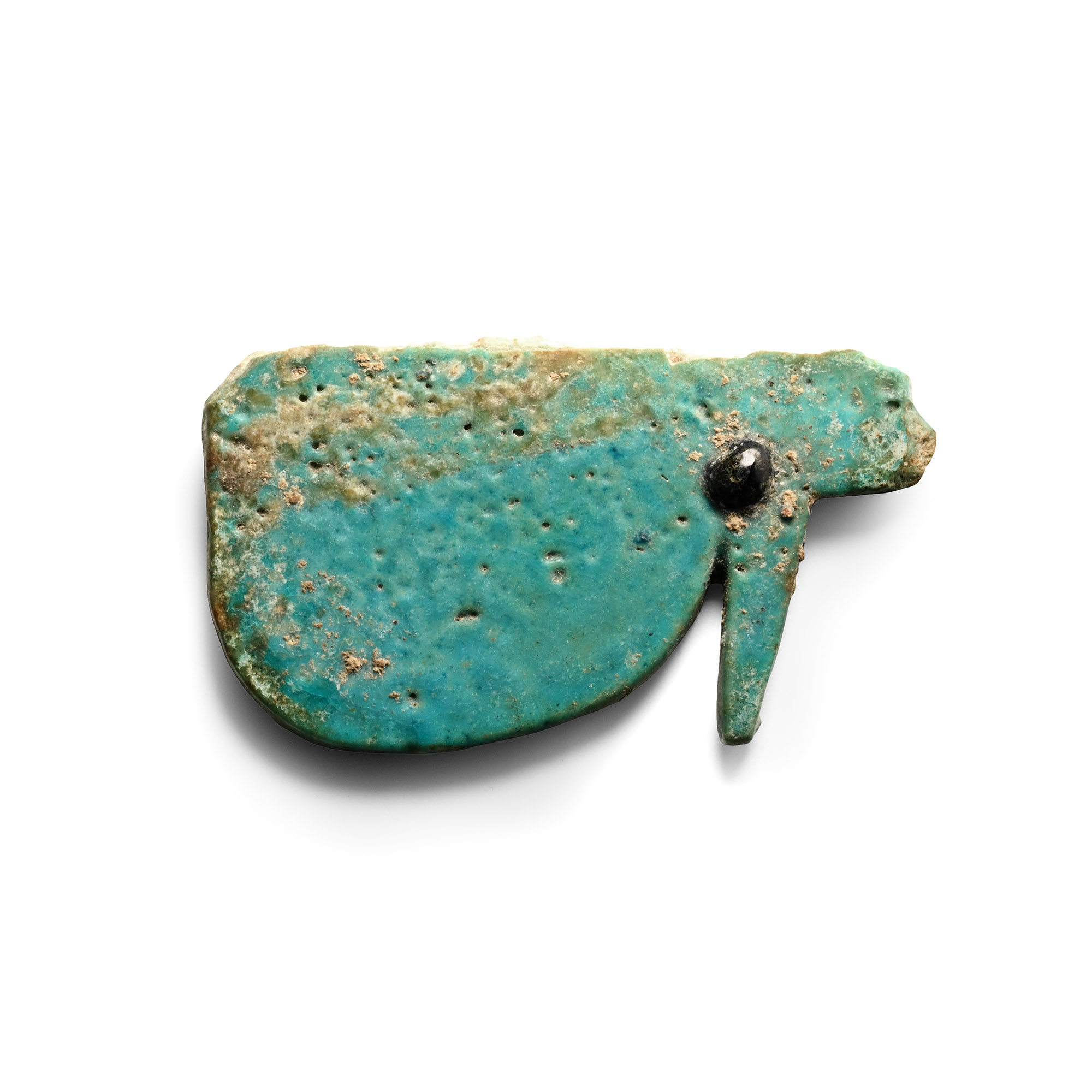 Large Egyptian Blue Glazed Eye of Horus Amulet