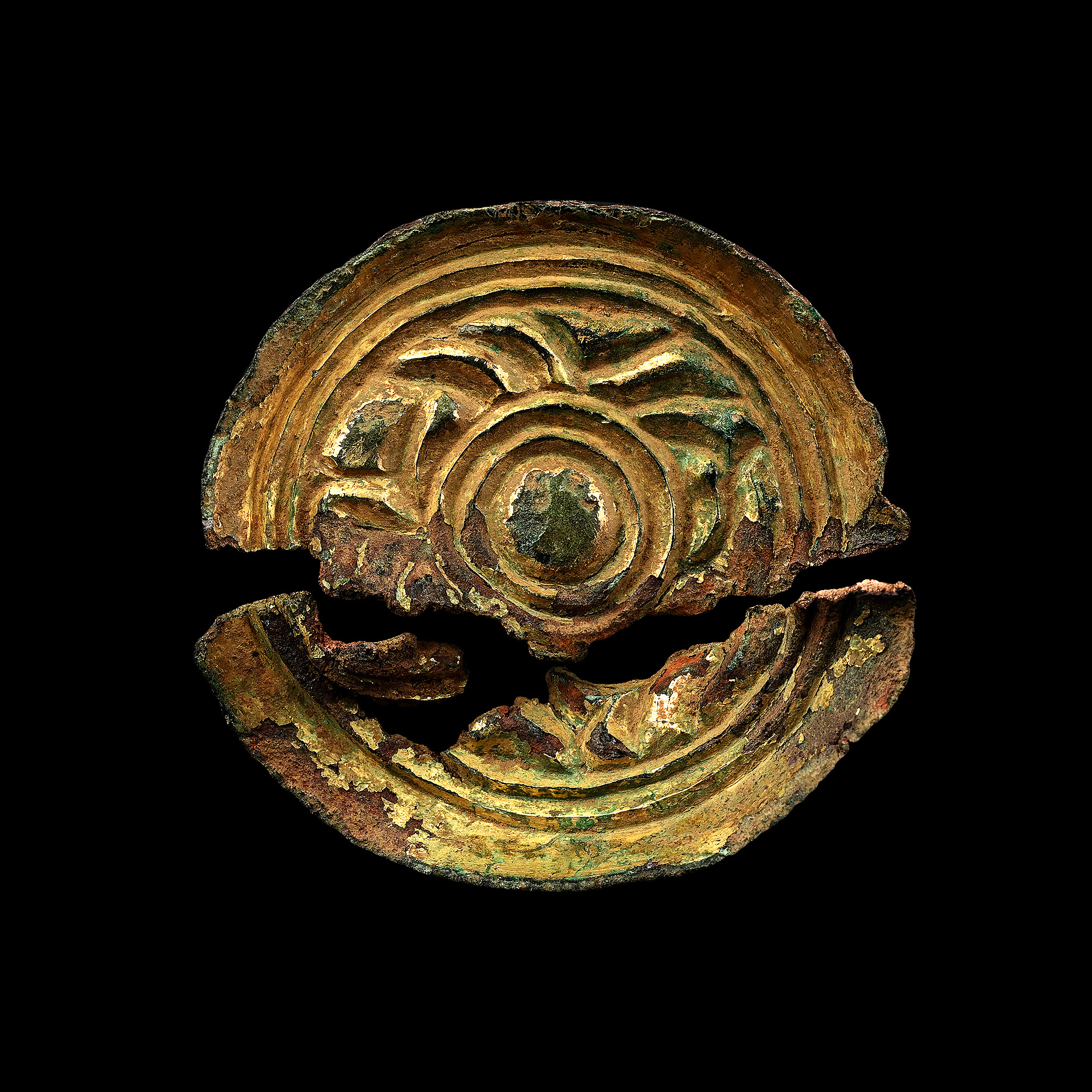Anglo-Saxon Gilt Bronze Saucer Brooch