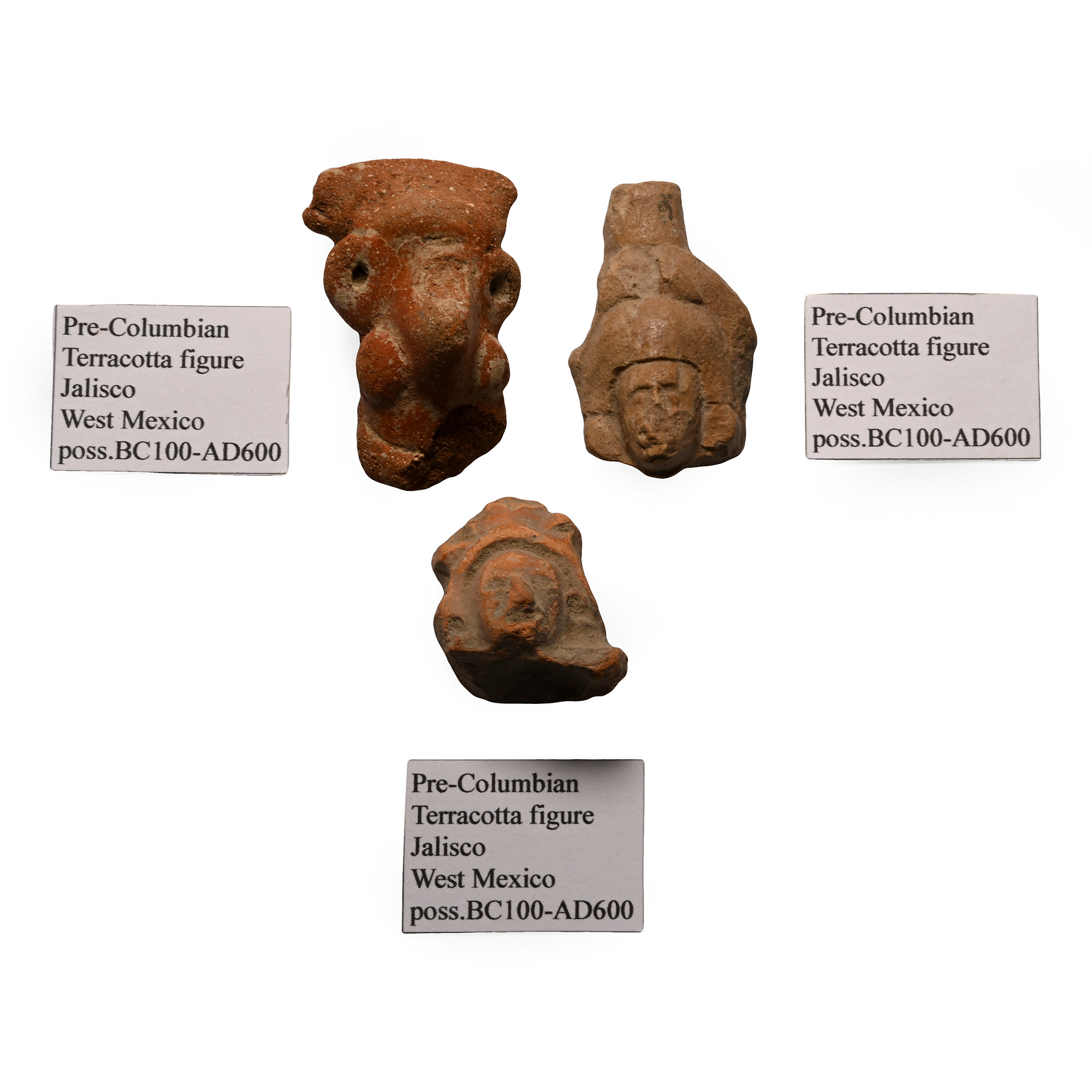 Pre-Columbian Terracotta Figure Head Group.