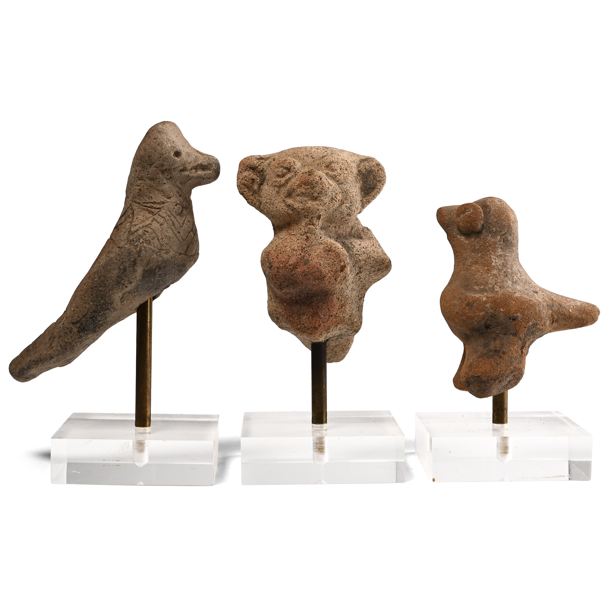 Pre-Columbian Terracotta Bird and Animal Figure Group