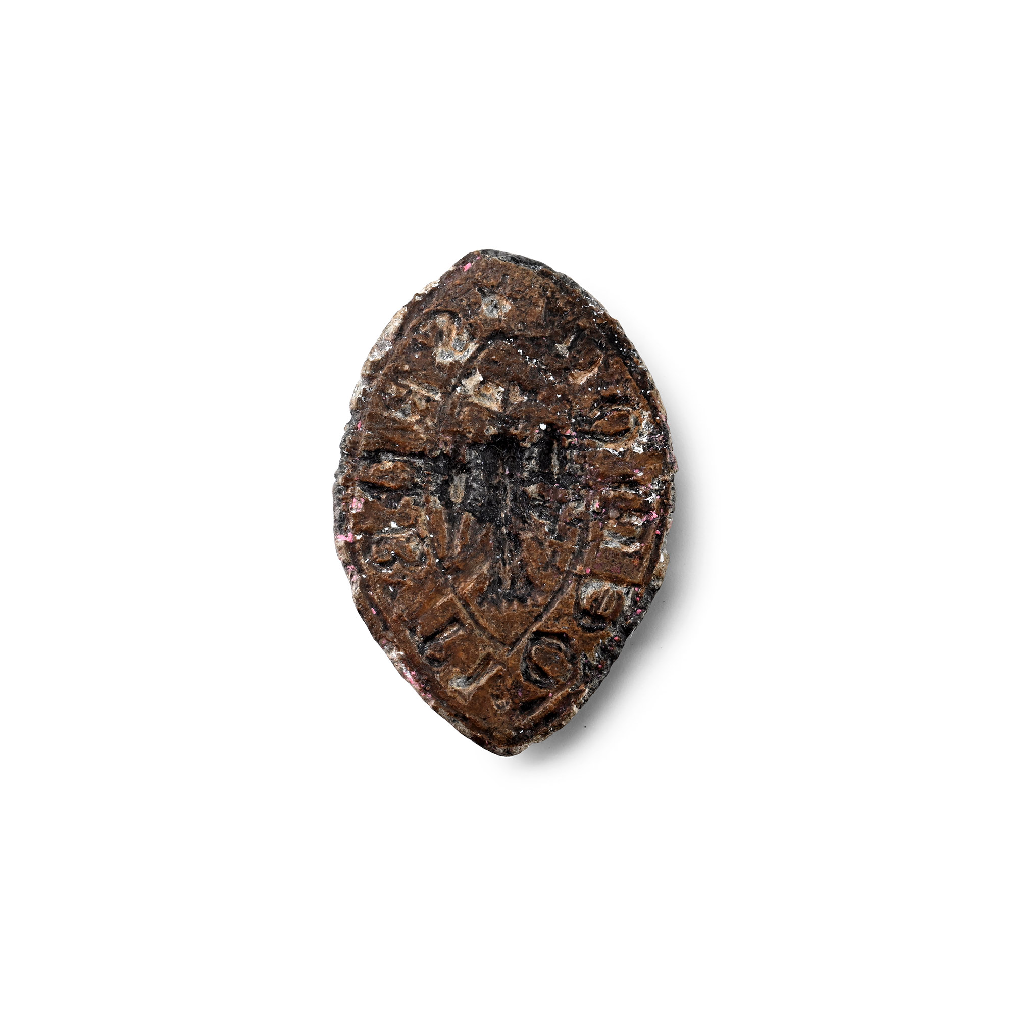 Medieval 'Thames' Lead Vesica-Shaped Seal Matrix for Robert