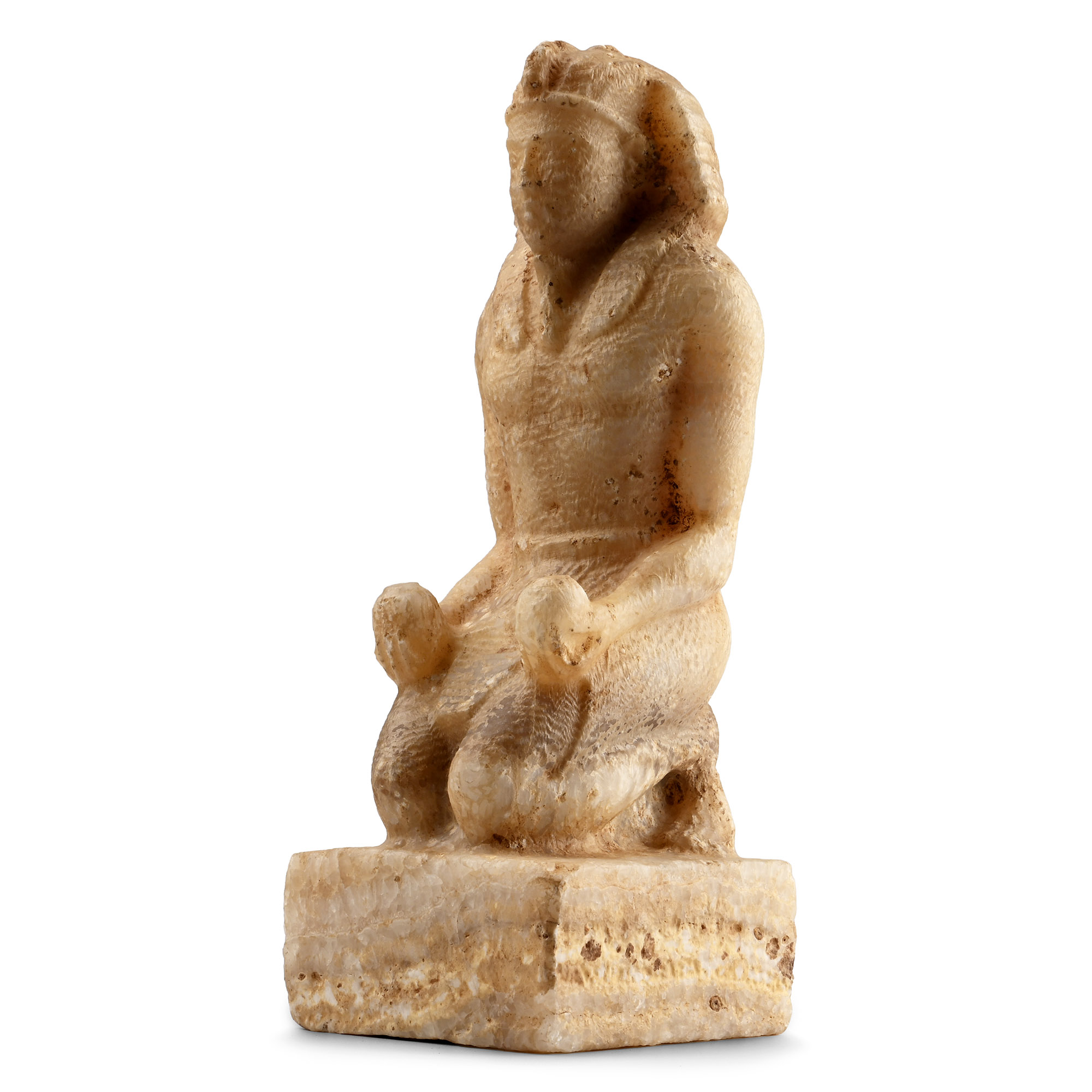 Egyptian Style Alabaster Kneeling Statue