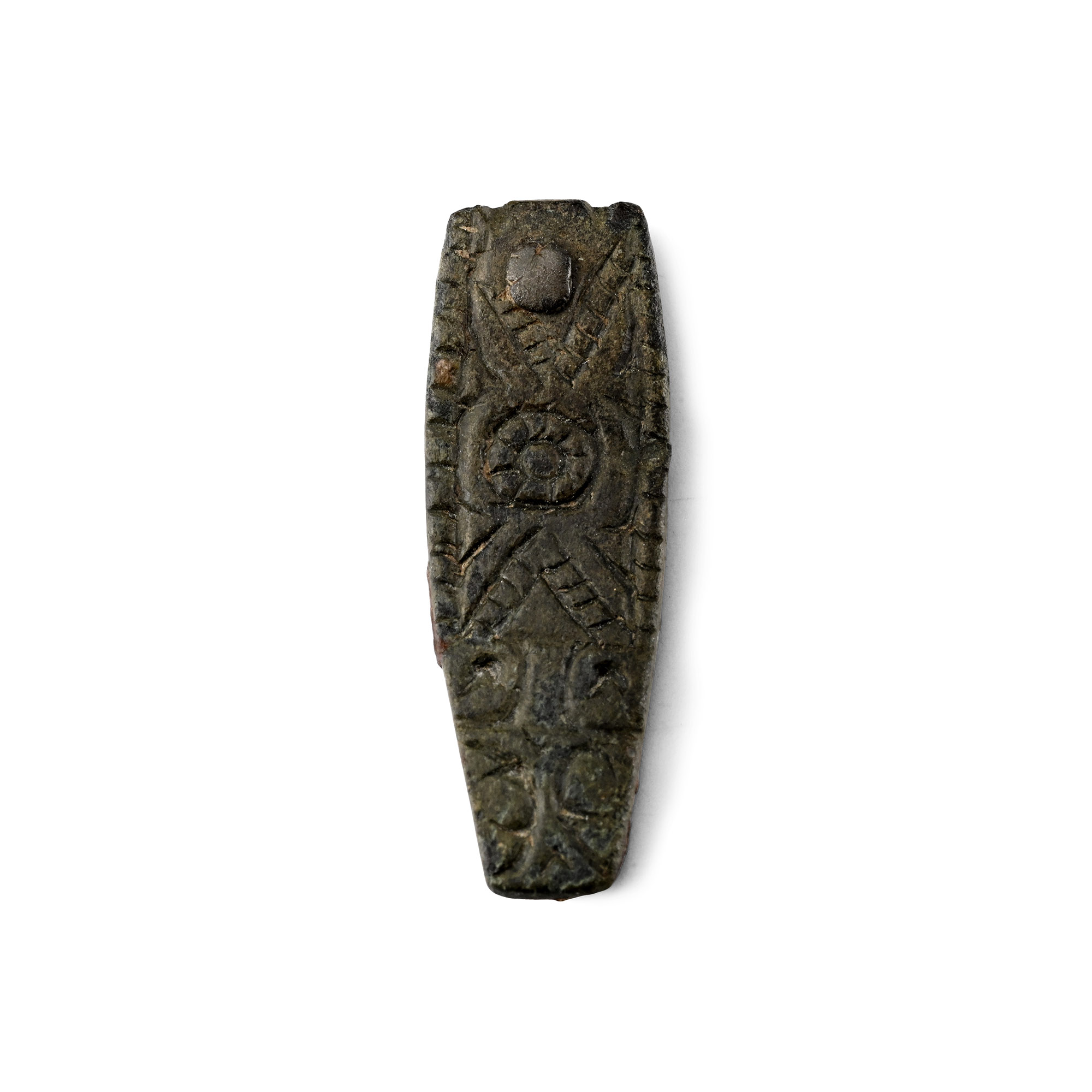 Anglo-Saxon Bronze Miniature Zoomorphic Strap End