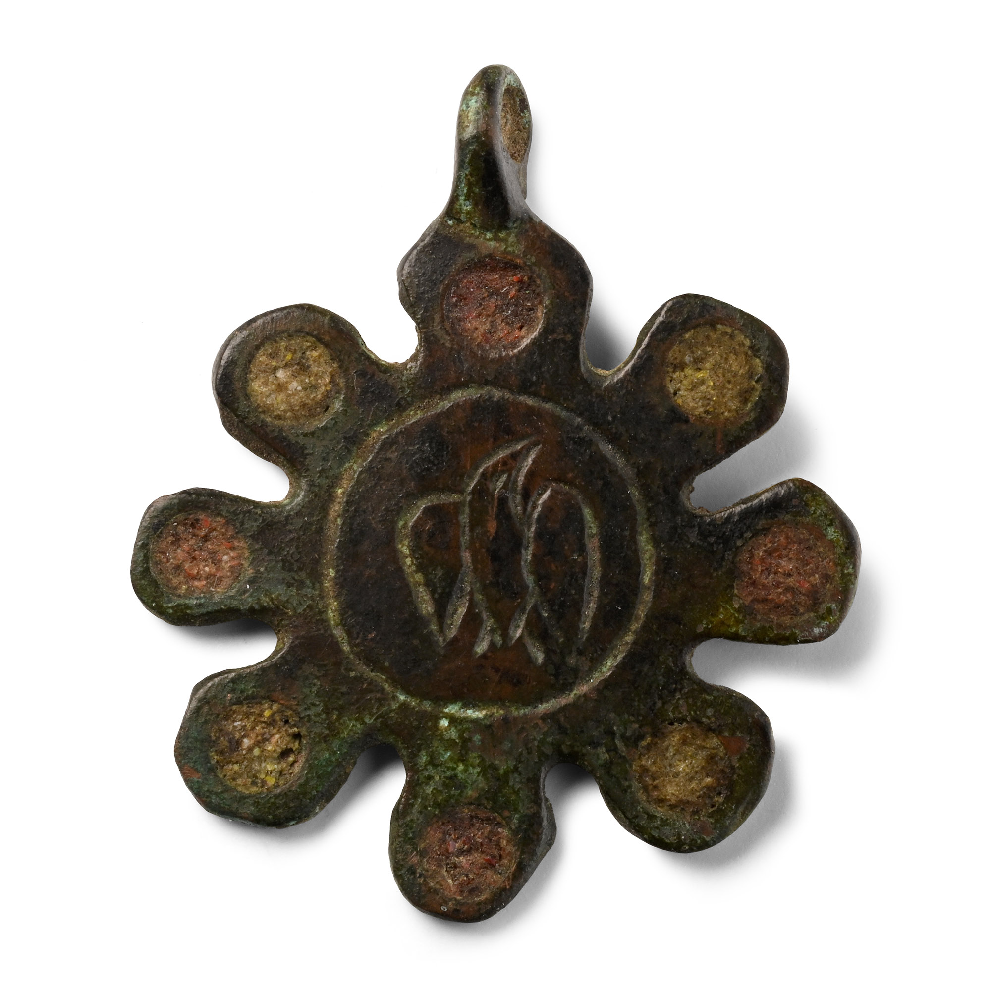 Medieval Knight's Enamelled Bronze Horse Harness Pendant