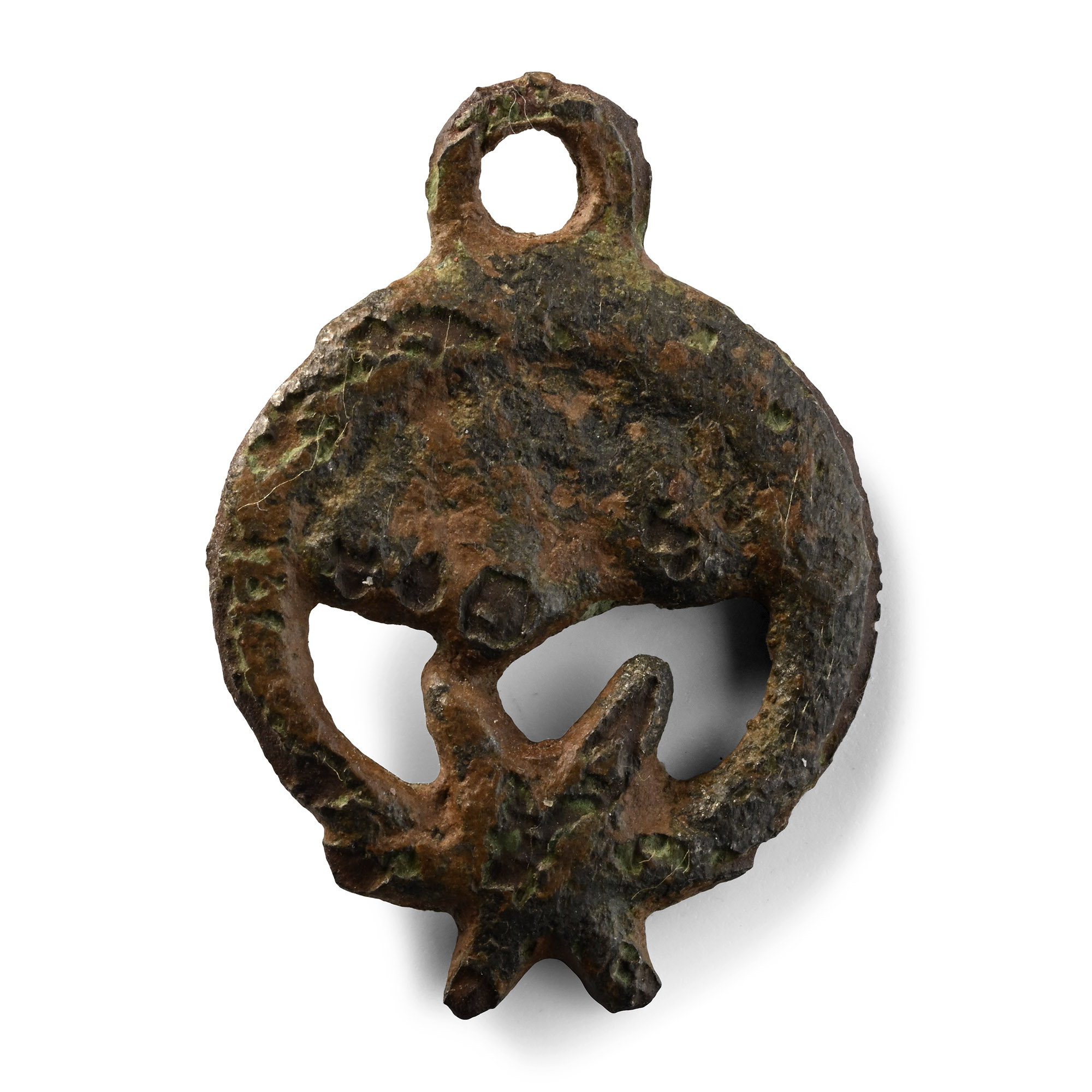 Medieval Bronze Sun, Moon and Star Retainer's Badge