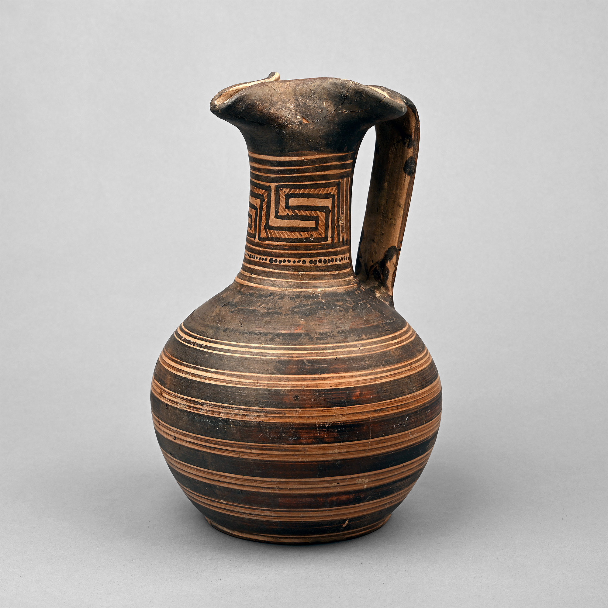 Attic Terracotta Geometric Jug with Handle