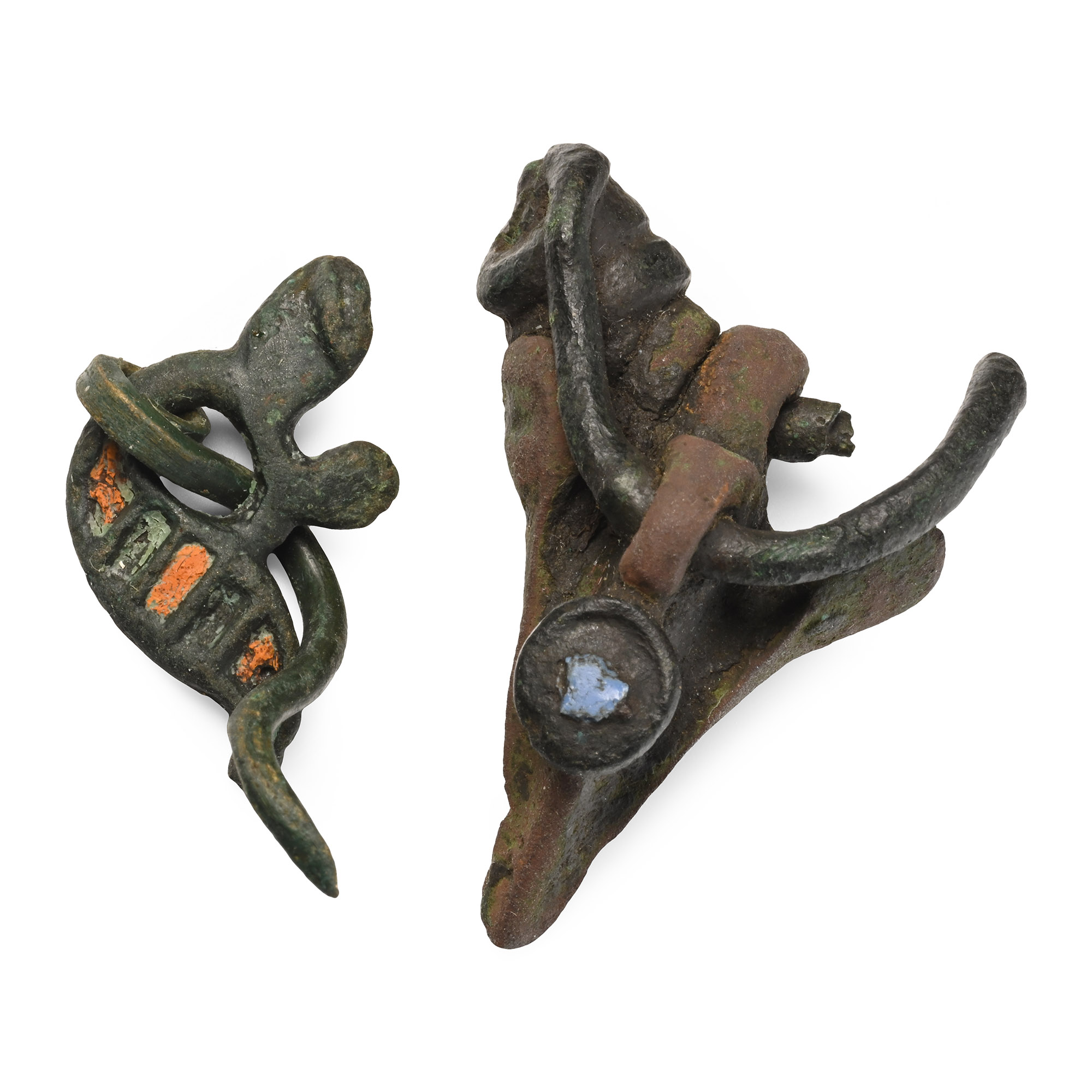 Romano-Celtic Enamelled Bronze Dragonesque Brooch Group
