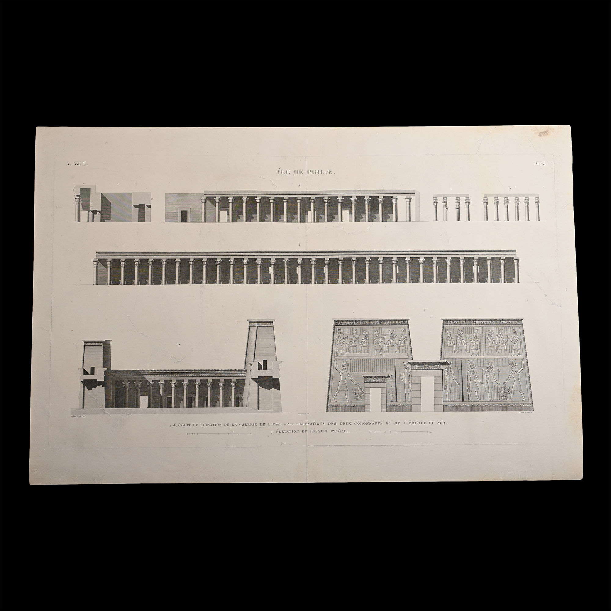 Very Large Egyptian Expedition Lithograph of the Temple of Philae