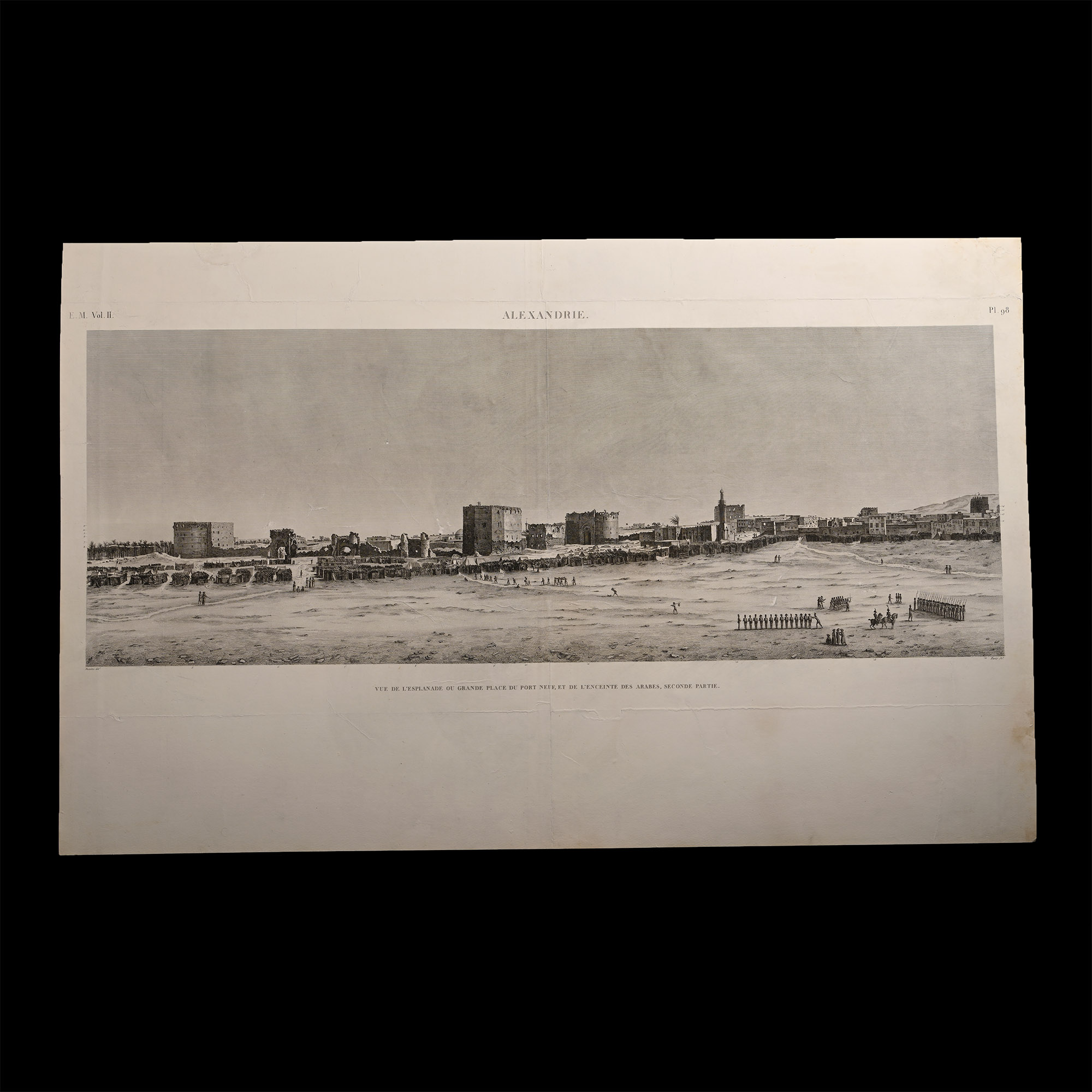 Very Large Egyptian Expedition Lithograph of a View of Alexandria