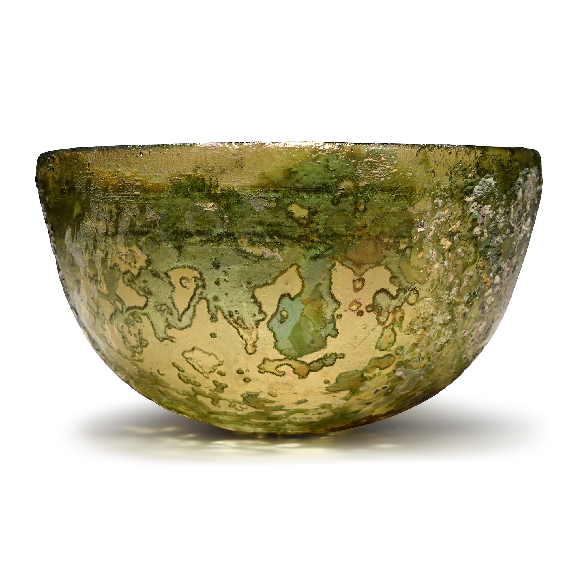 Roman Moulded Iridescent Glass Cup
