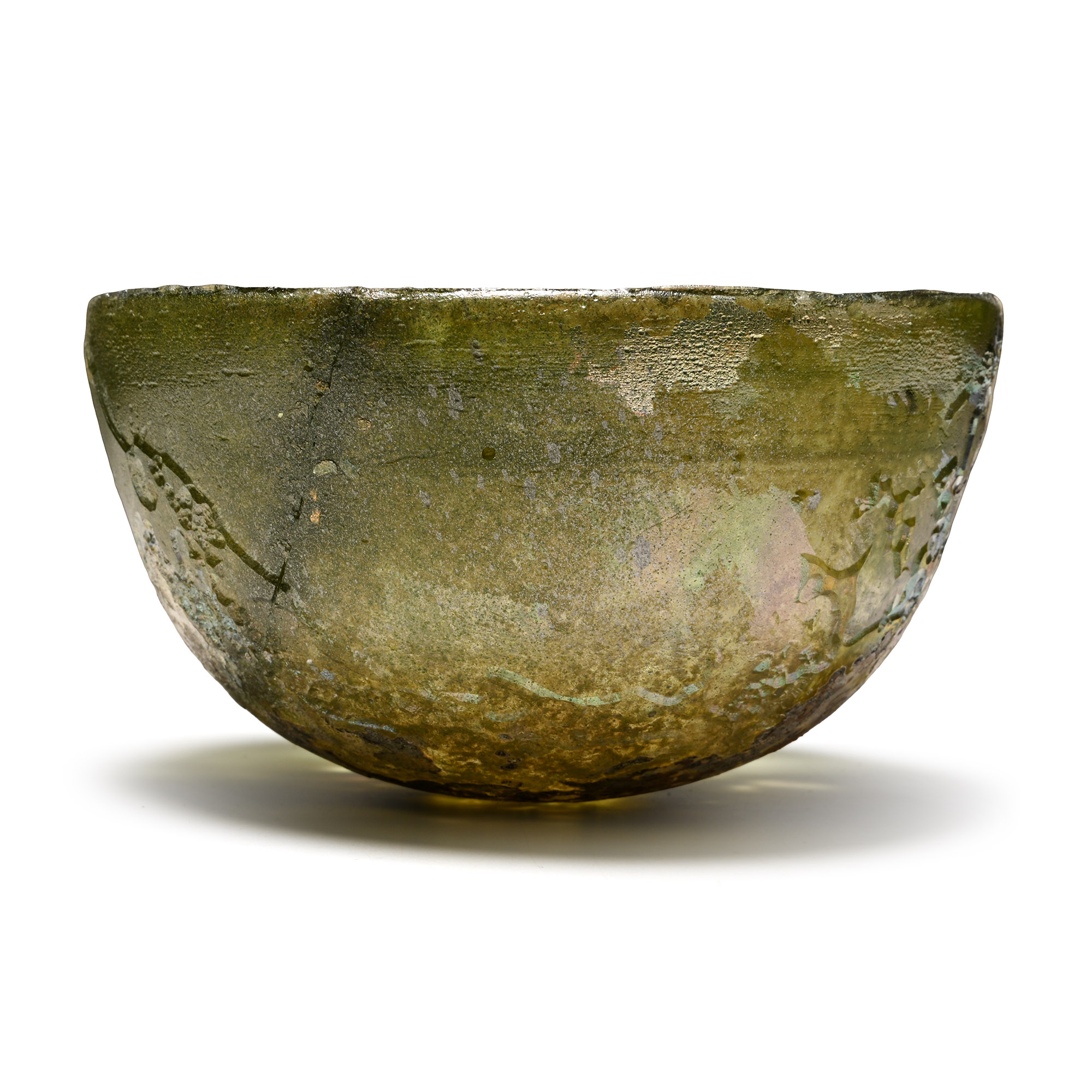 Roman Moulded Iridescent Glass Cup