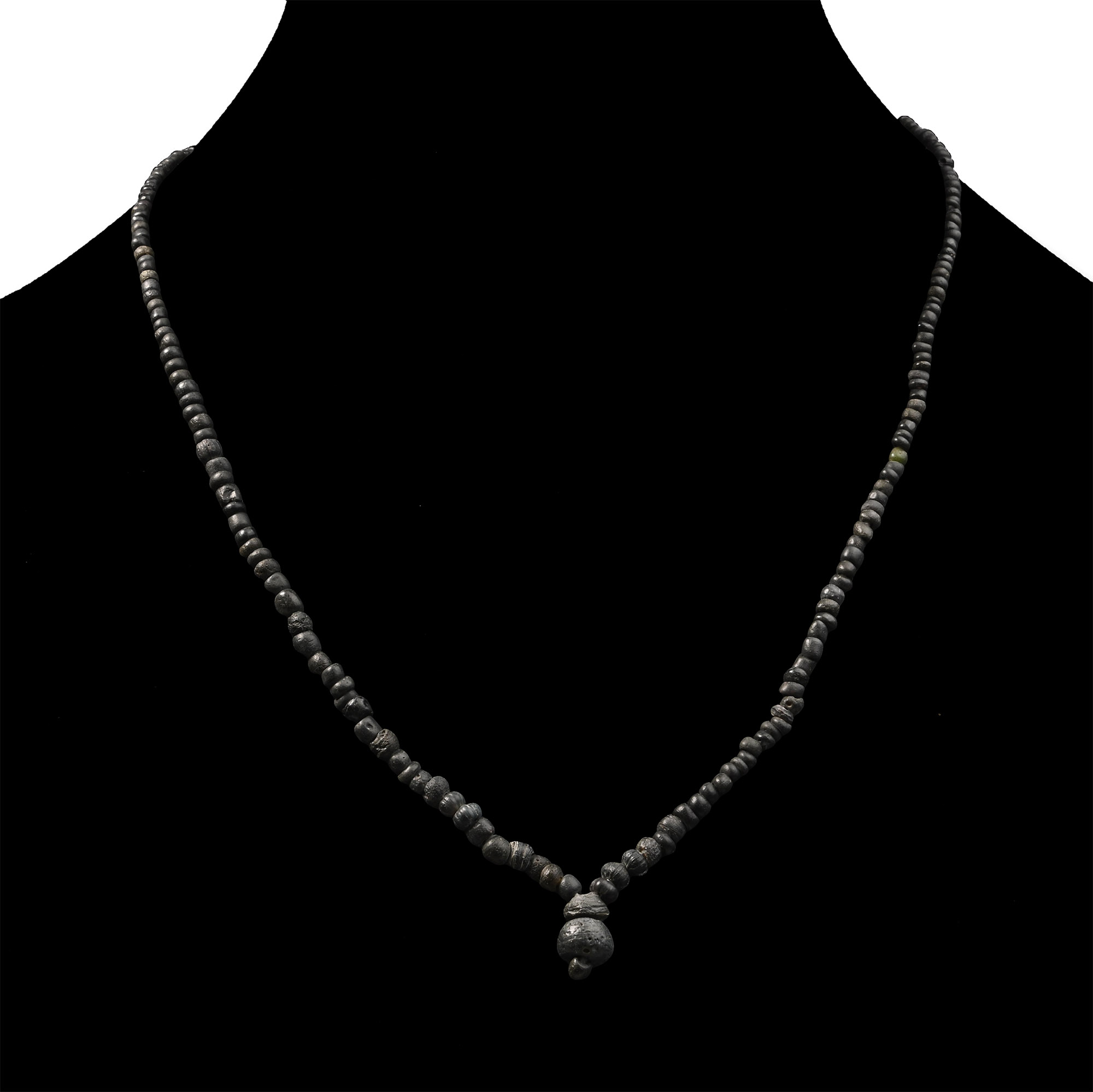 Roman Black Glass Bead Necklace String