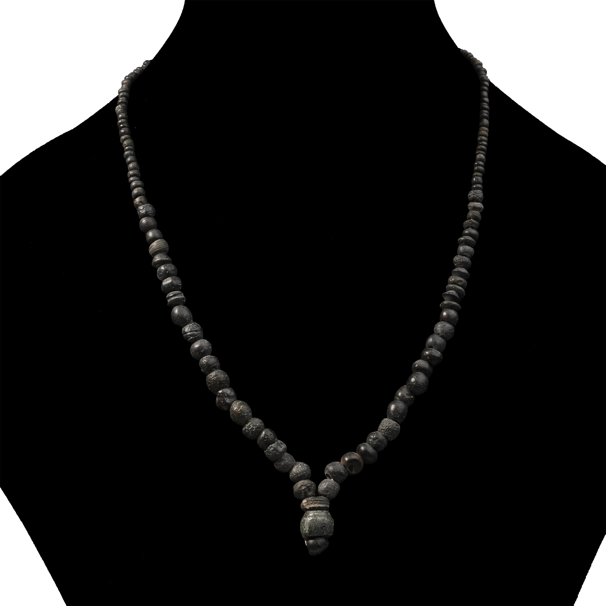 Roman Black Glass Bead Necklace String