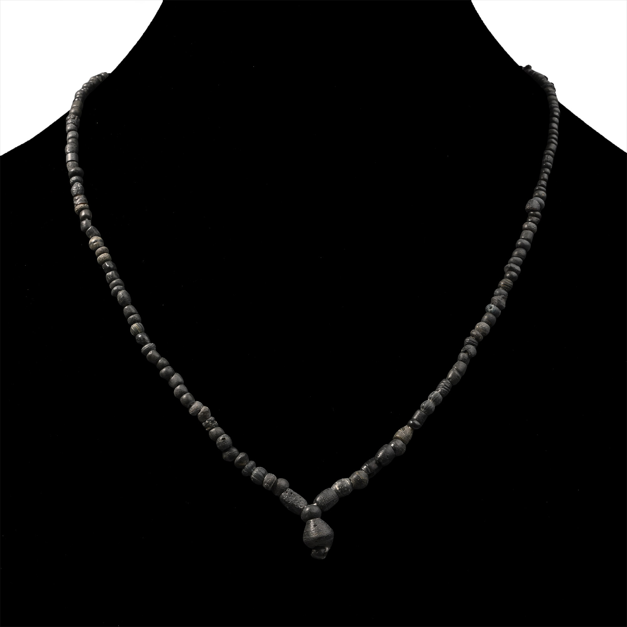 Roman Black Glass Bead Necklace String