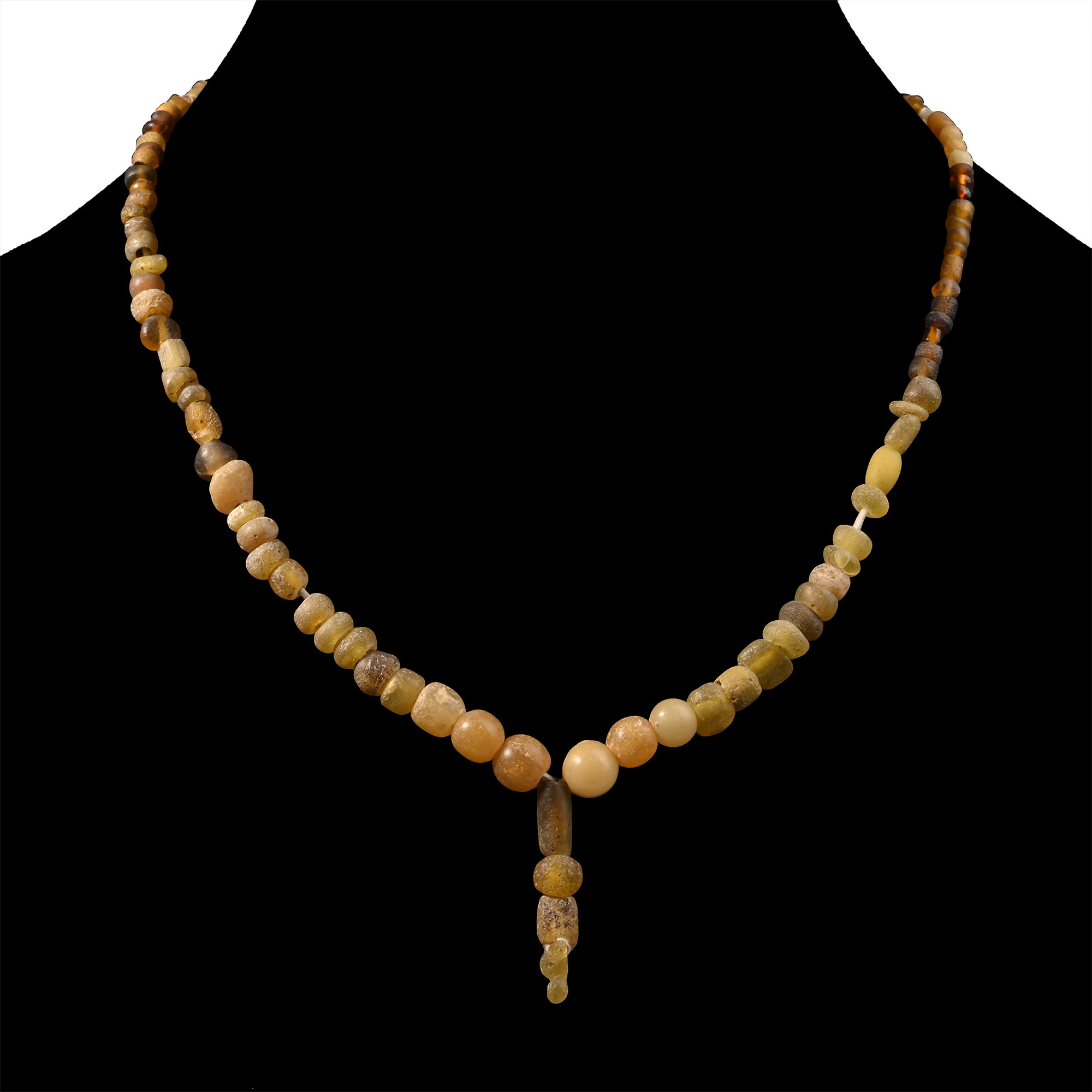 Roman Yellow Glass Bead Necklace String