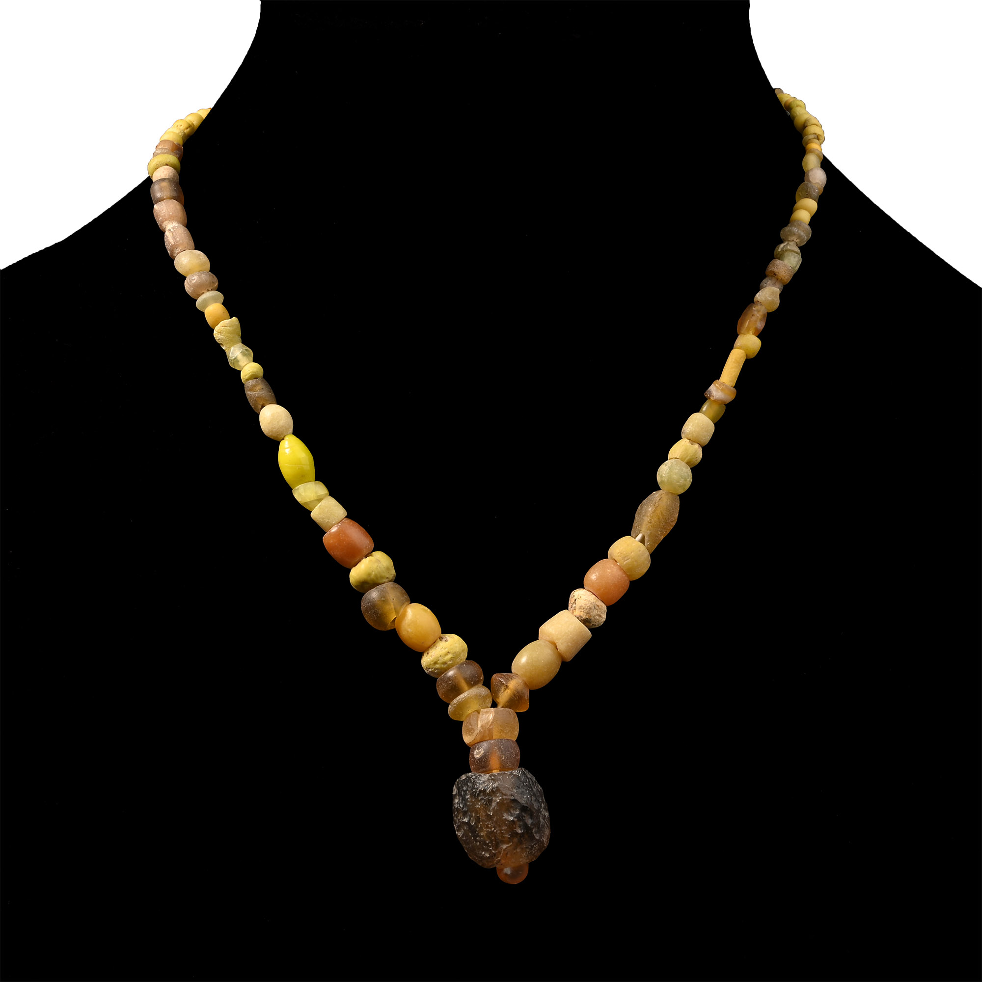 Roman Yellow Glass Bead Necklace String