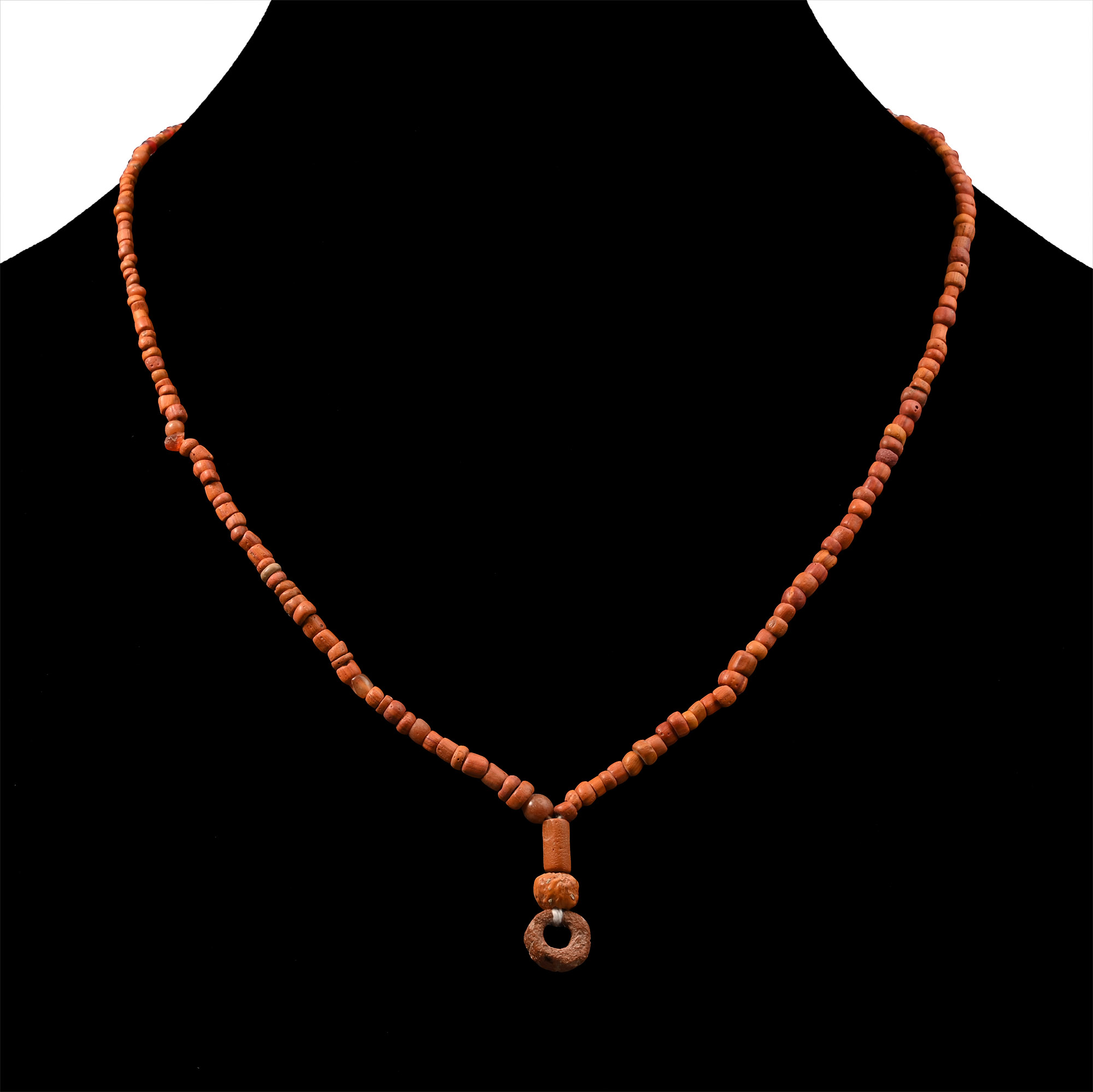 Roman Orange Glass Bead Necklace String