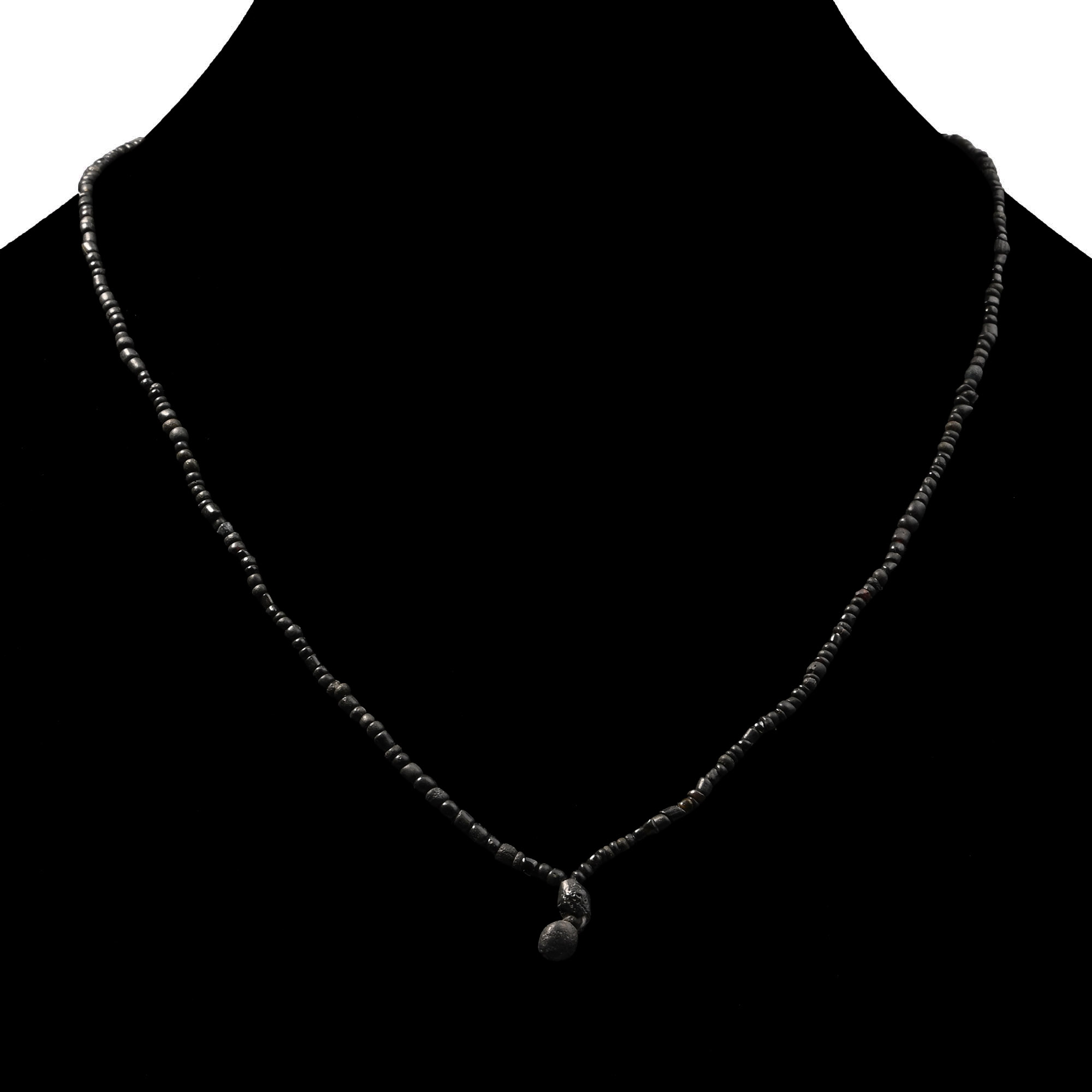 Roman Black Glass Bead Necklace String