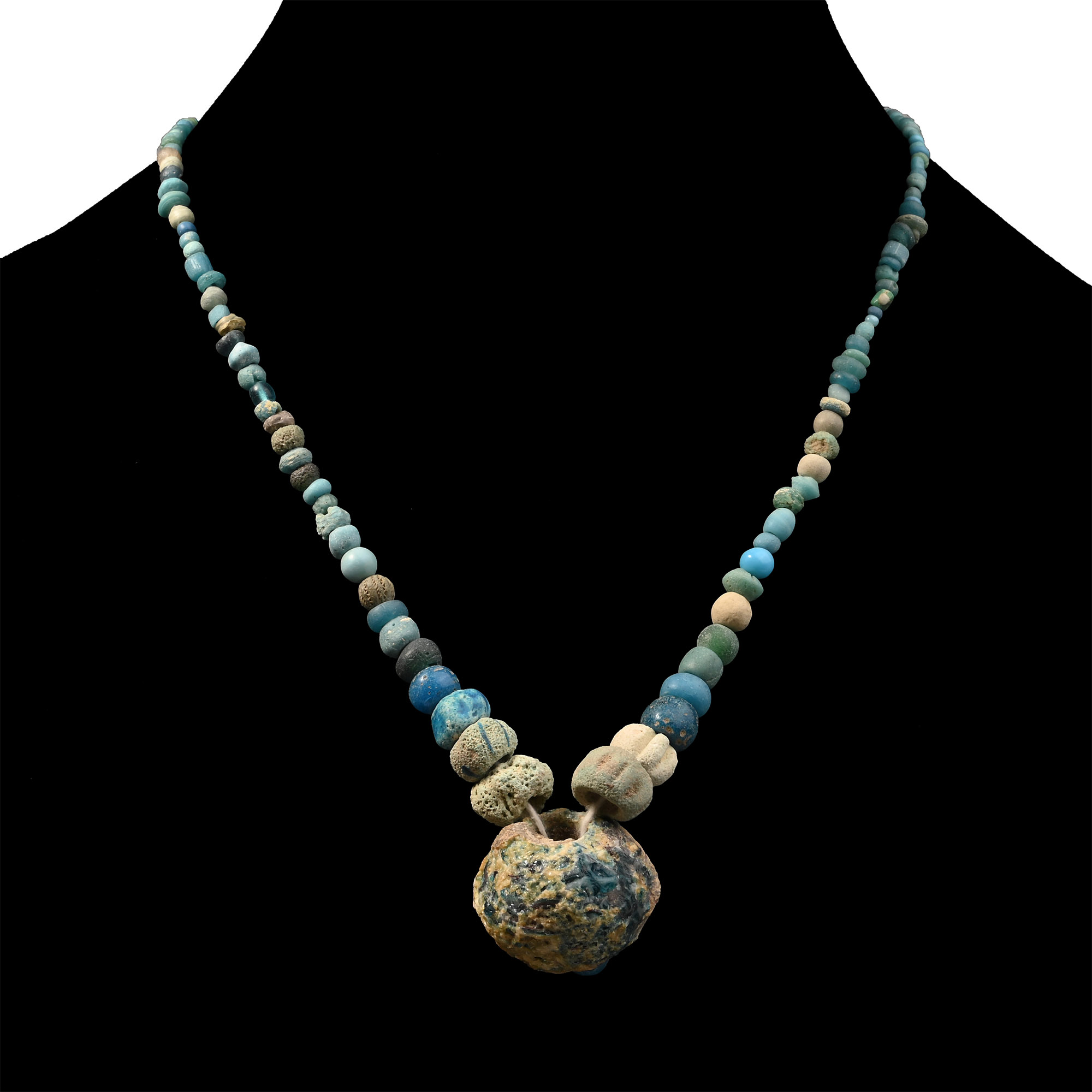 Achaemenid Blue Glass Bead Necklace String