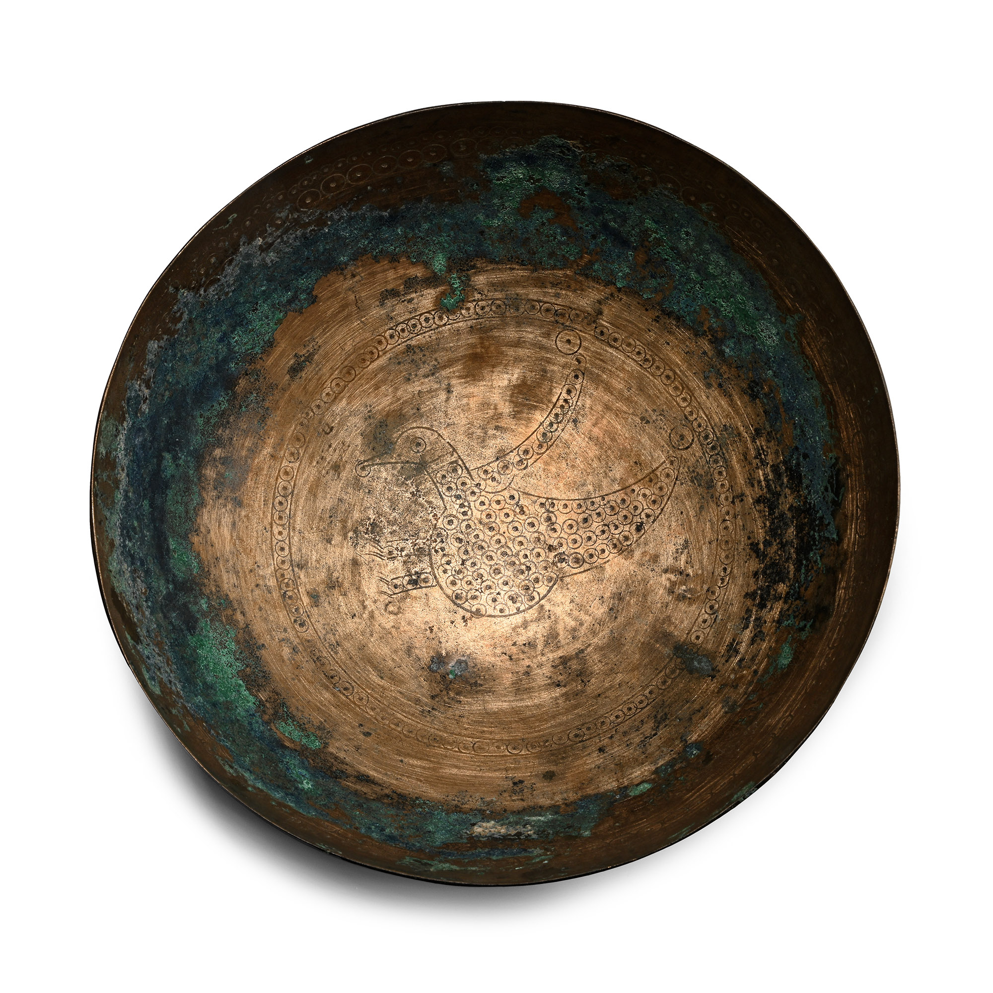 Sasanian Bronze Bowl with Bird