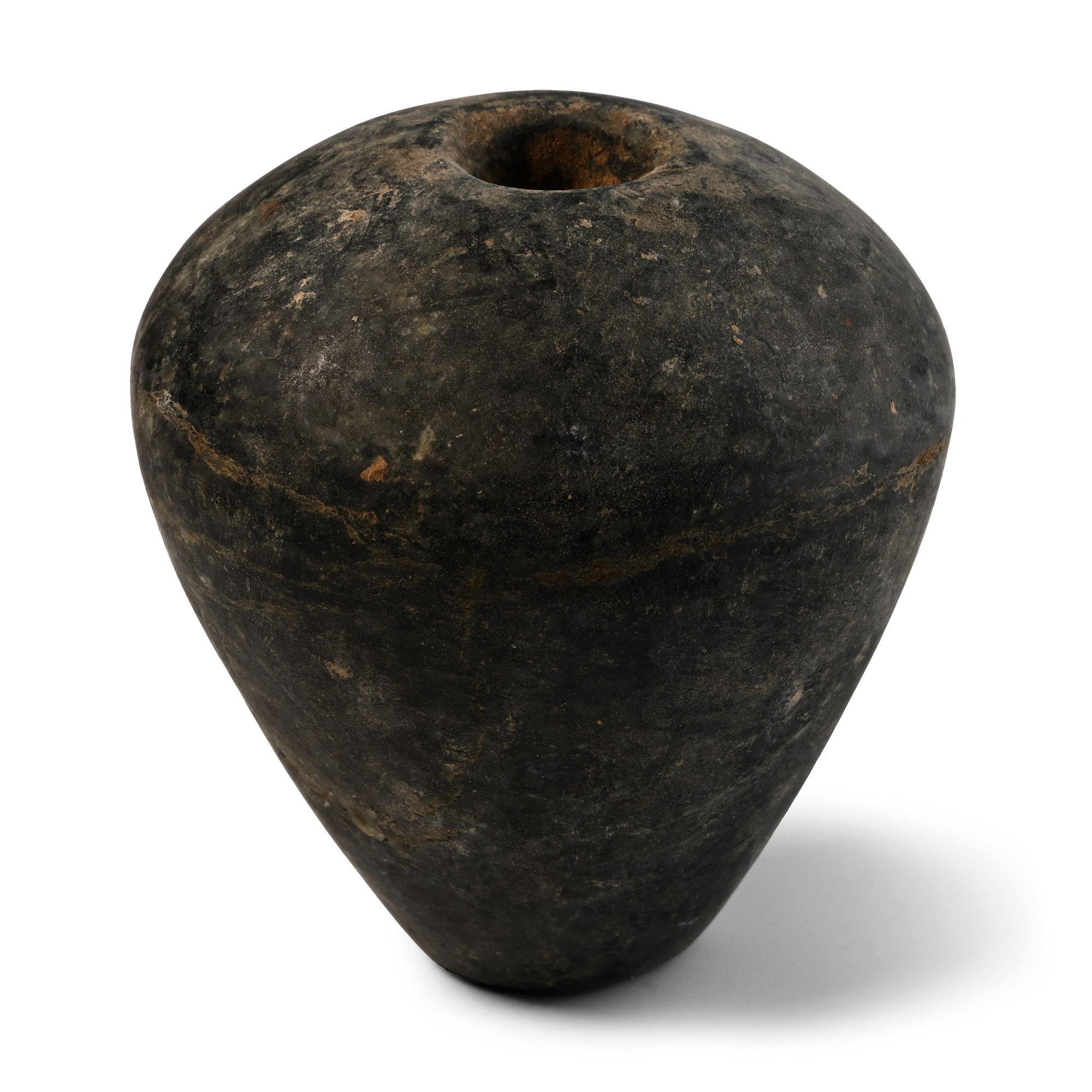 Mesopotamian Veined Mottled Grey Stone Macehead