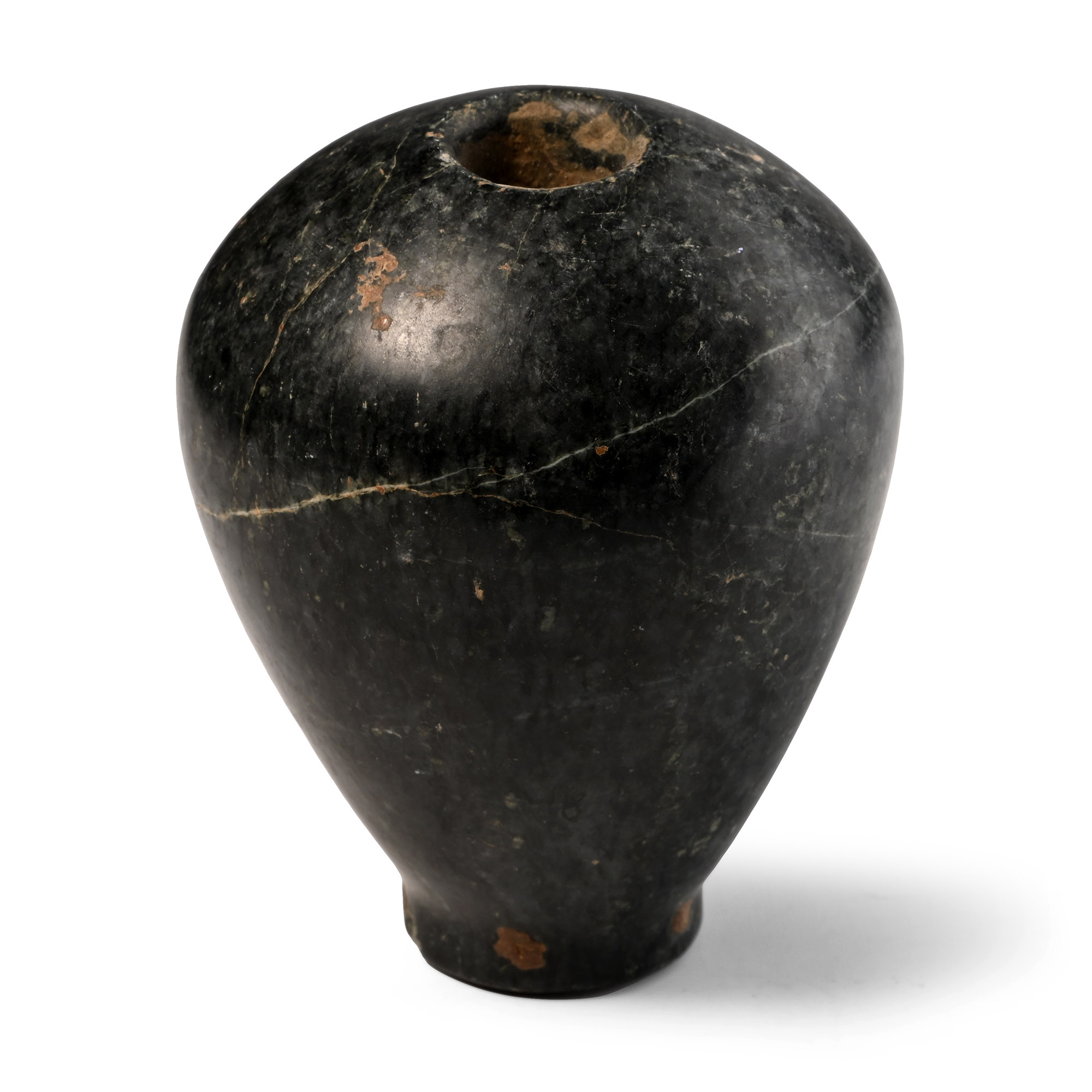 Mesopotamian Mottled Black Stone Macehead