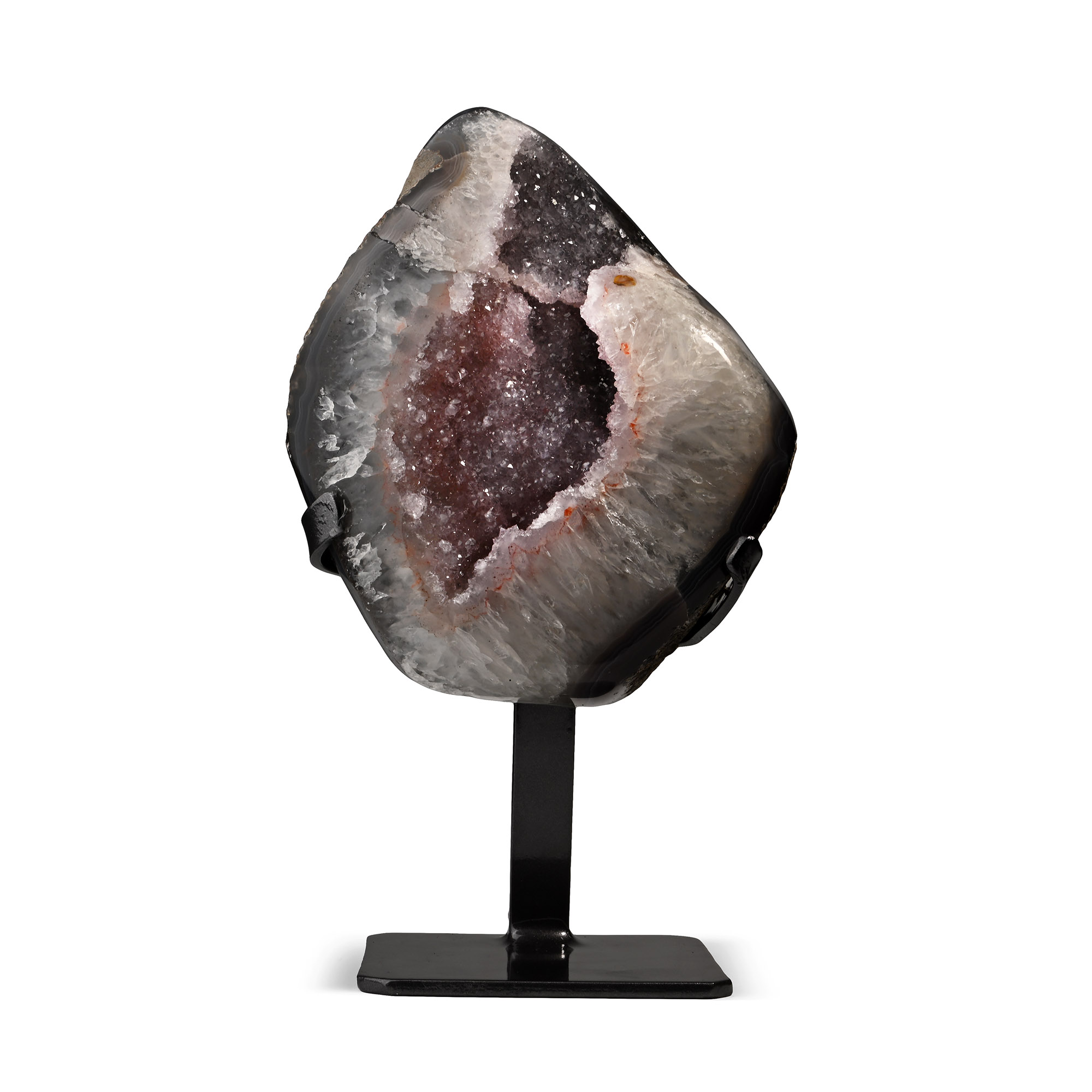 Mounted Amethyst and Quartz Crystal Display