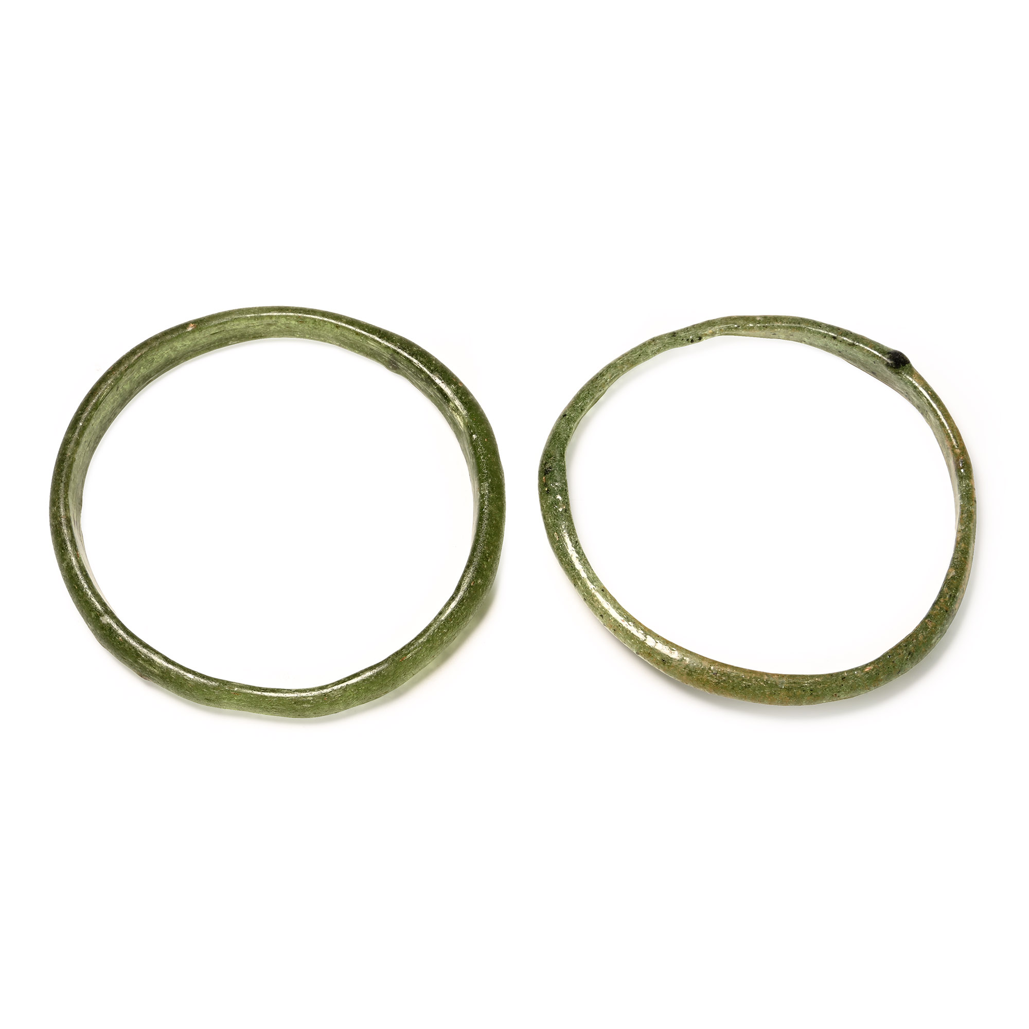 Roman Green Glass Bangle Pair