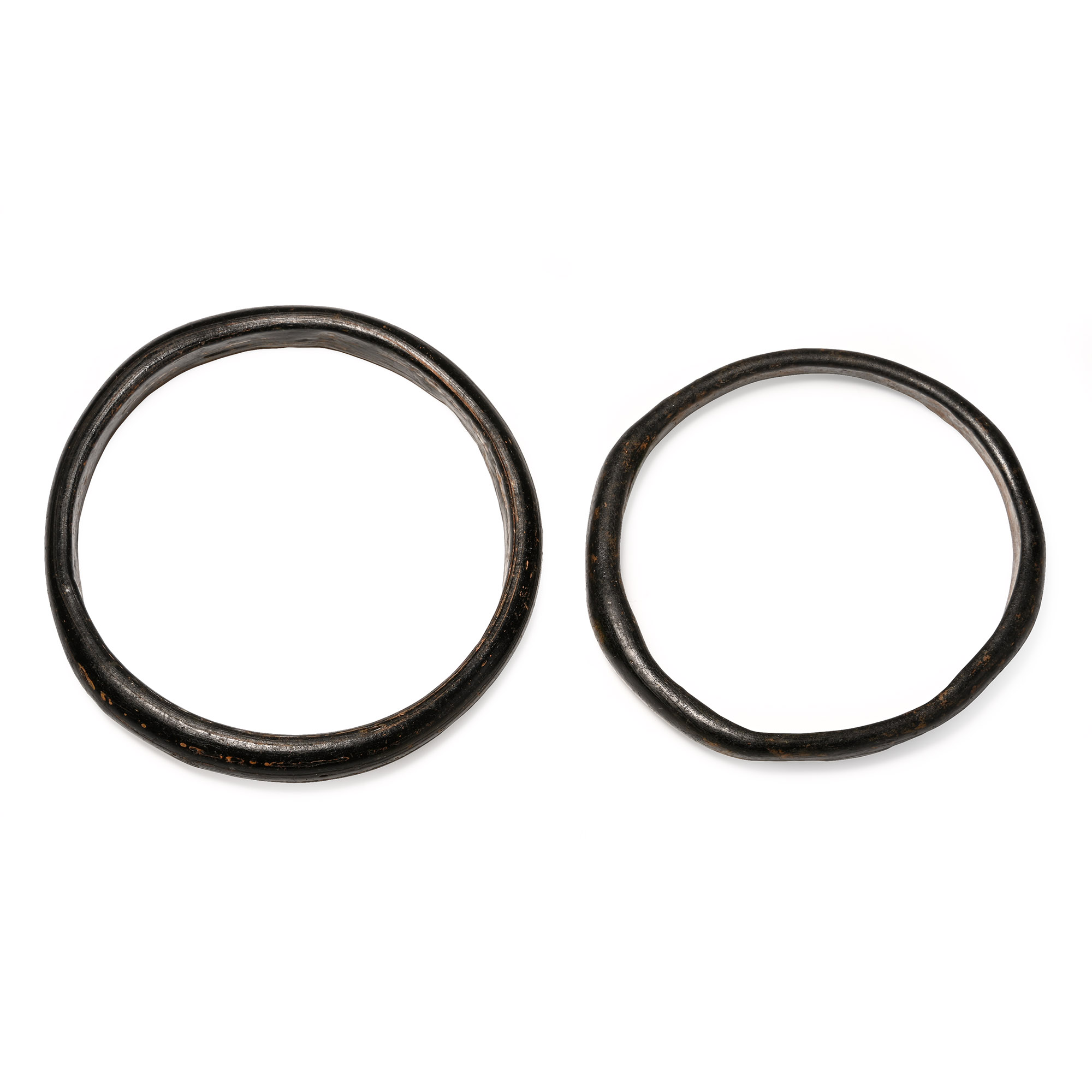 Roman Brown-Black Glass Bangle Pair