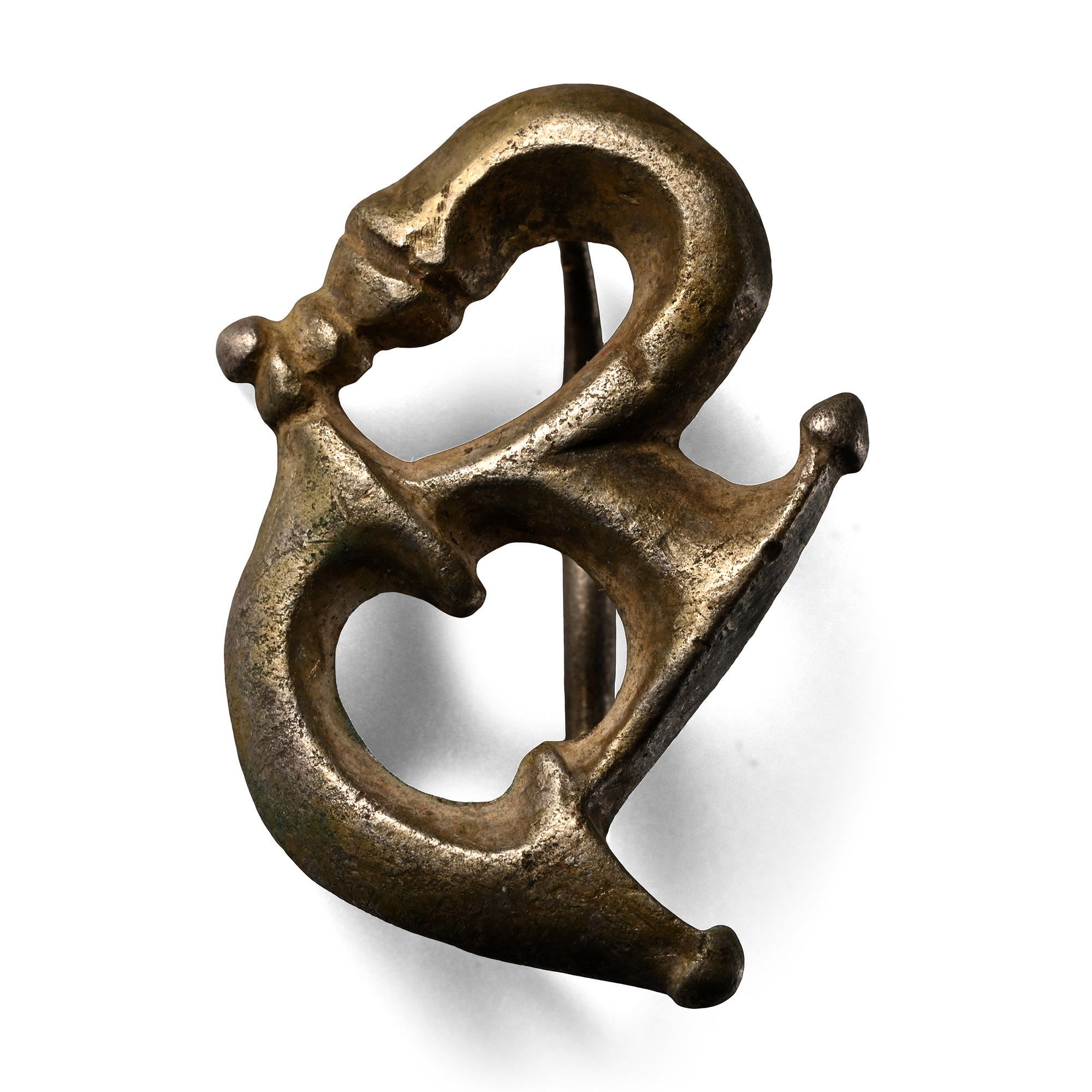 Roman Silver Trumpet Plate Brooch