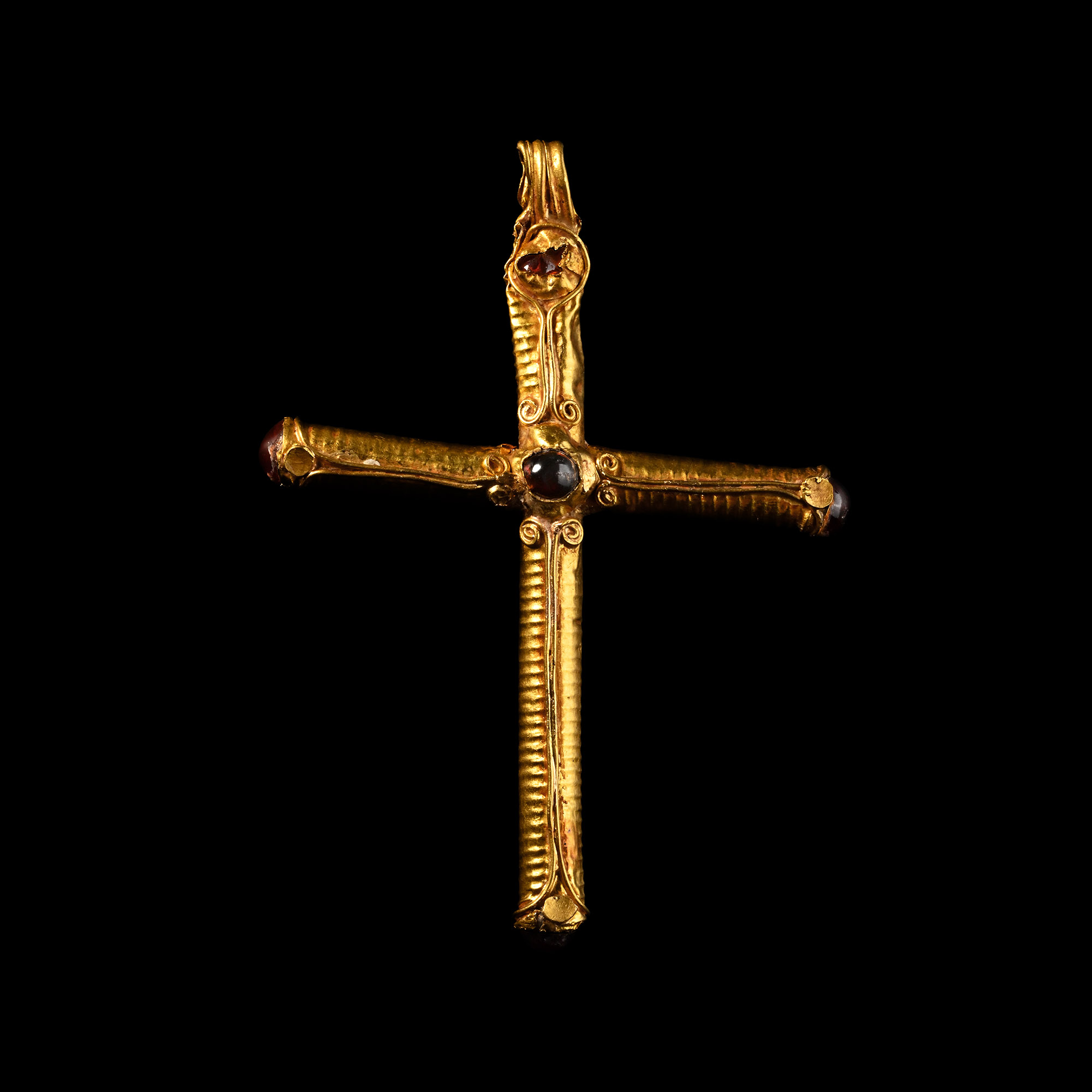Large Byzantine Gold Cross Pendant