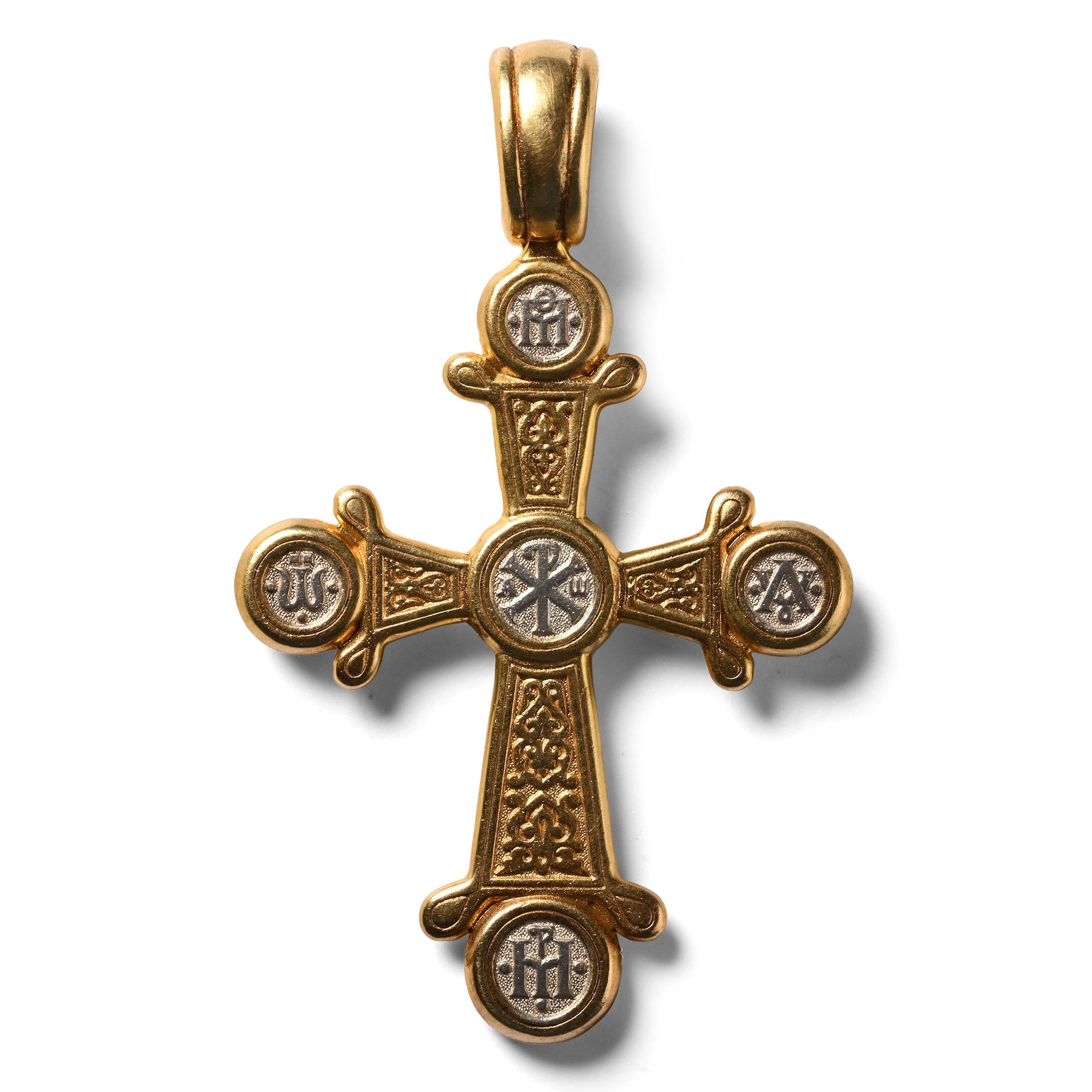 Russian Silver-Gilt Cross Pendant