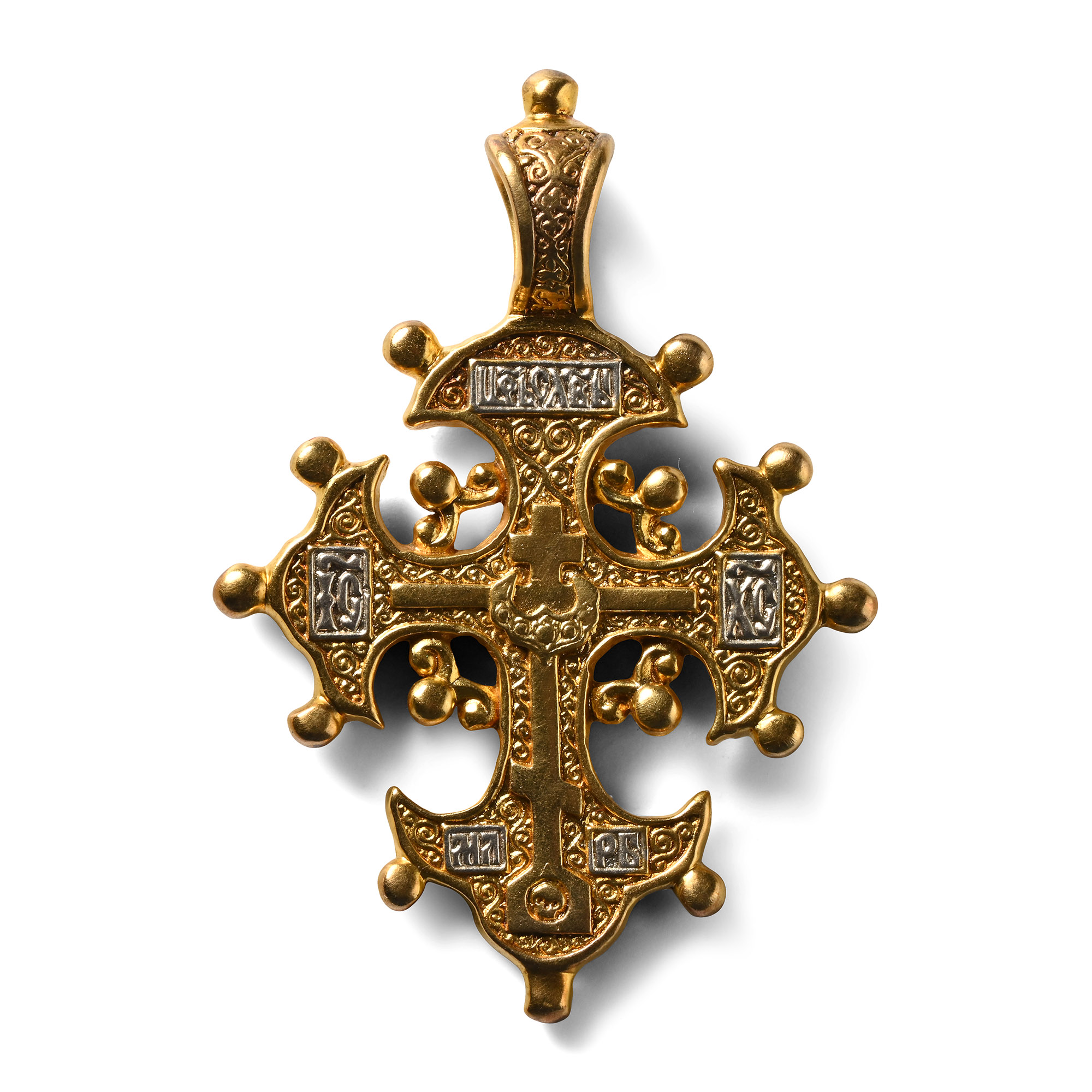Russian Silver-Gilt Cross Pendant