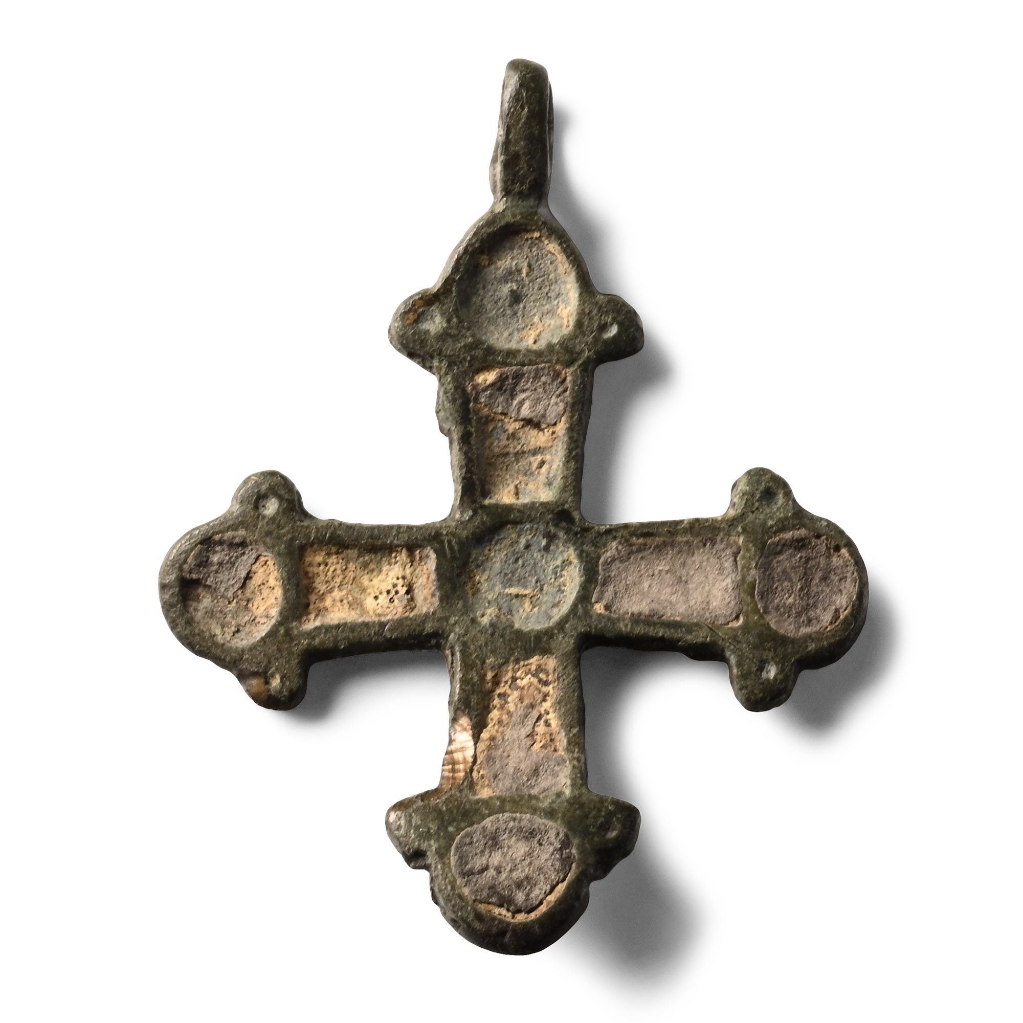 Orthodox Enamelled Bronze Cross Pendant