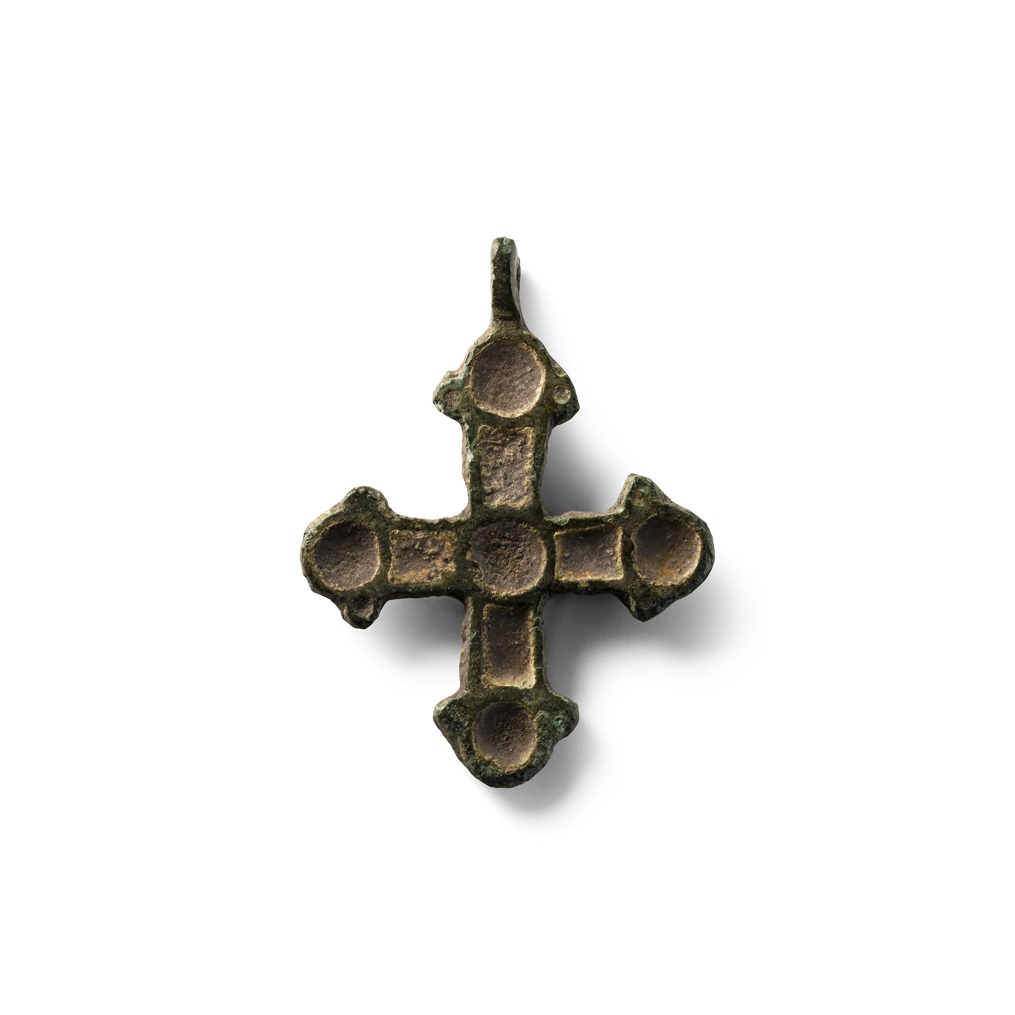 Orthodox Enamelled Bronze Cross Pendant