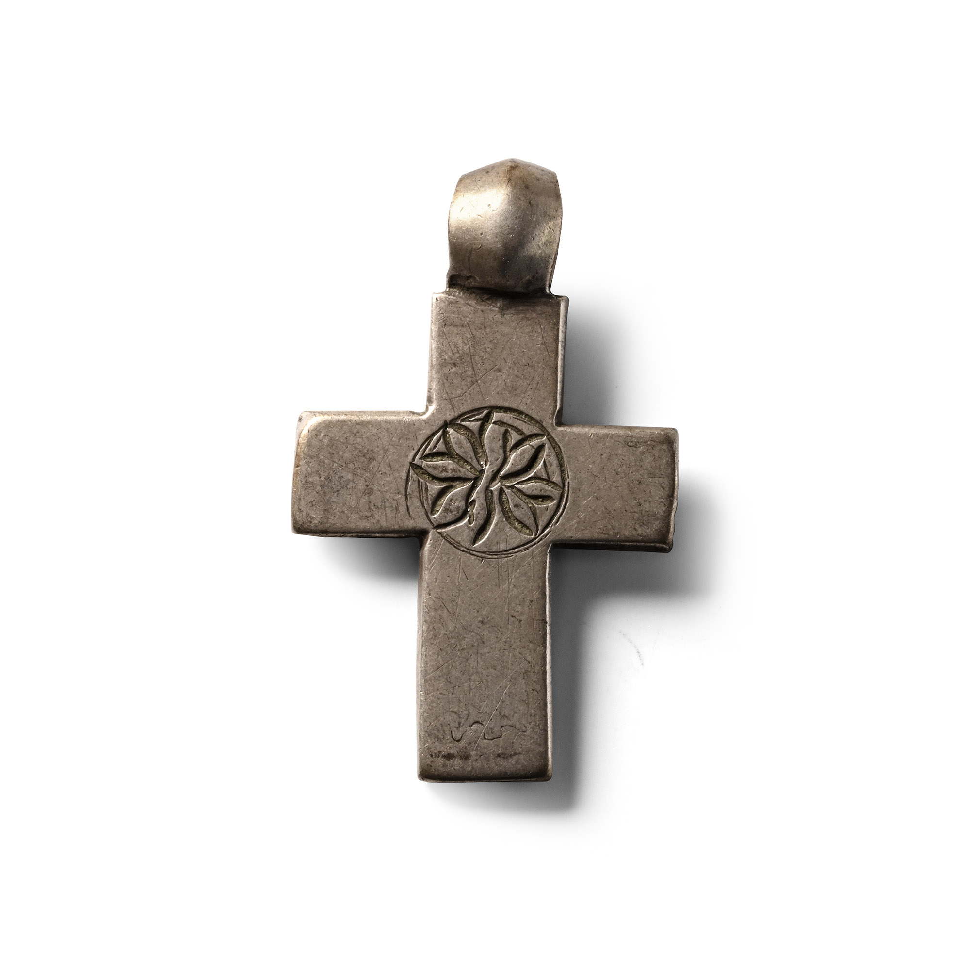 Ethiopian White Metal Cross Pendant