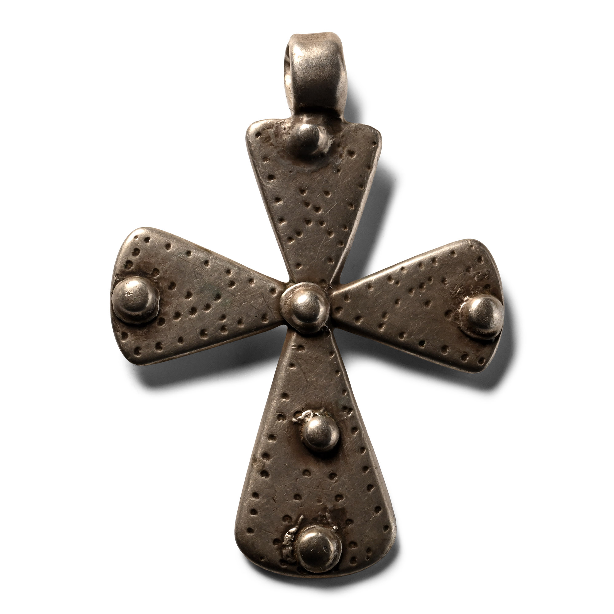 Ethiopian White Metal Cross Pendant