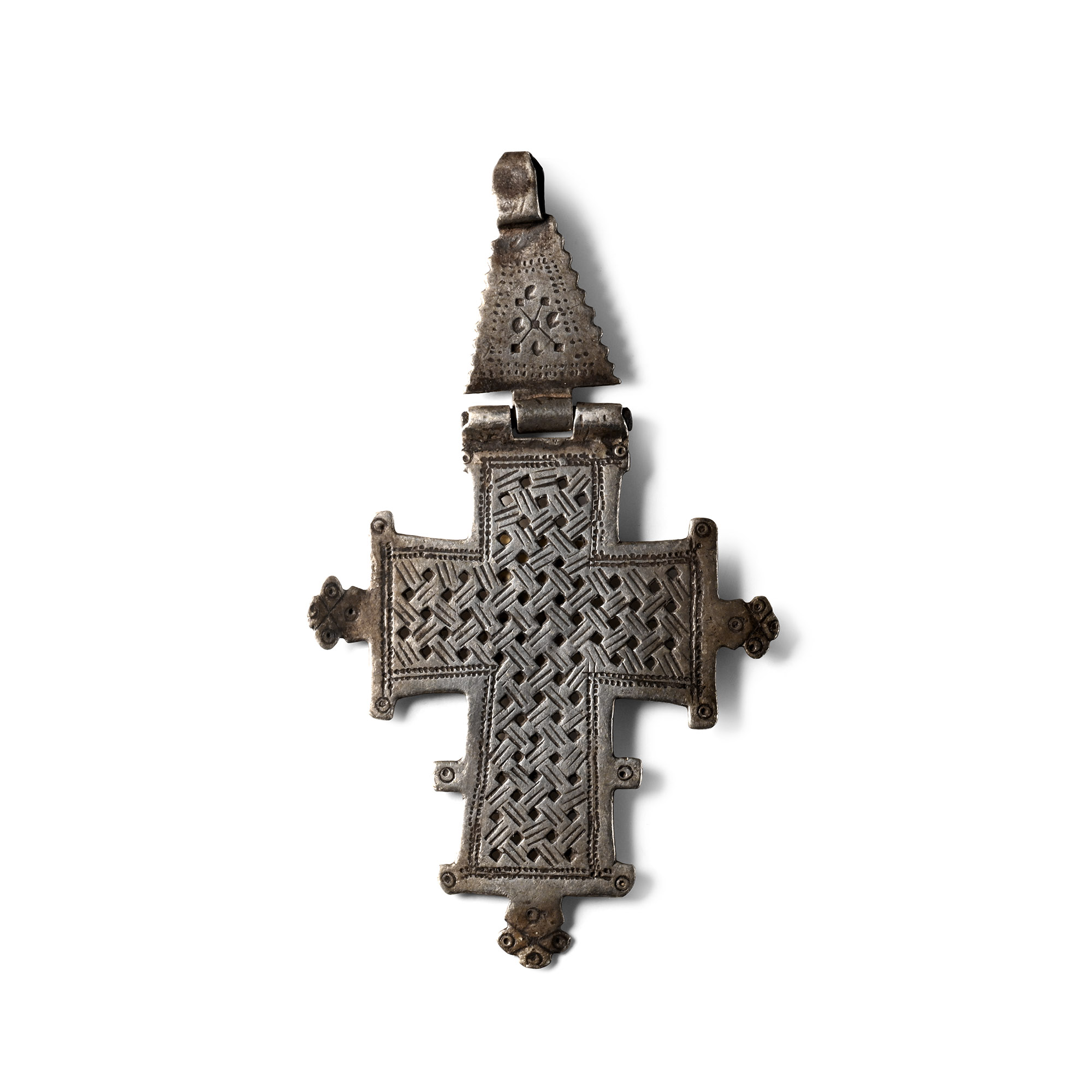 Ethiopian White Metal Cross Pendant
