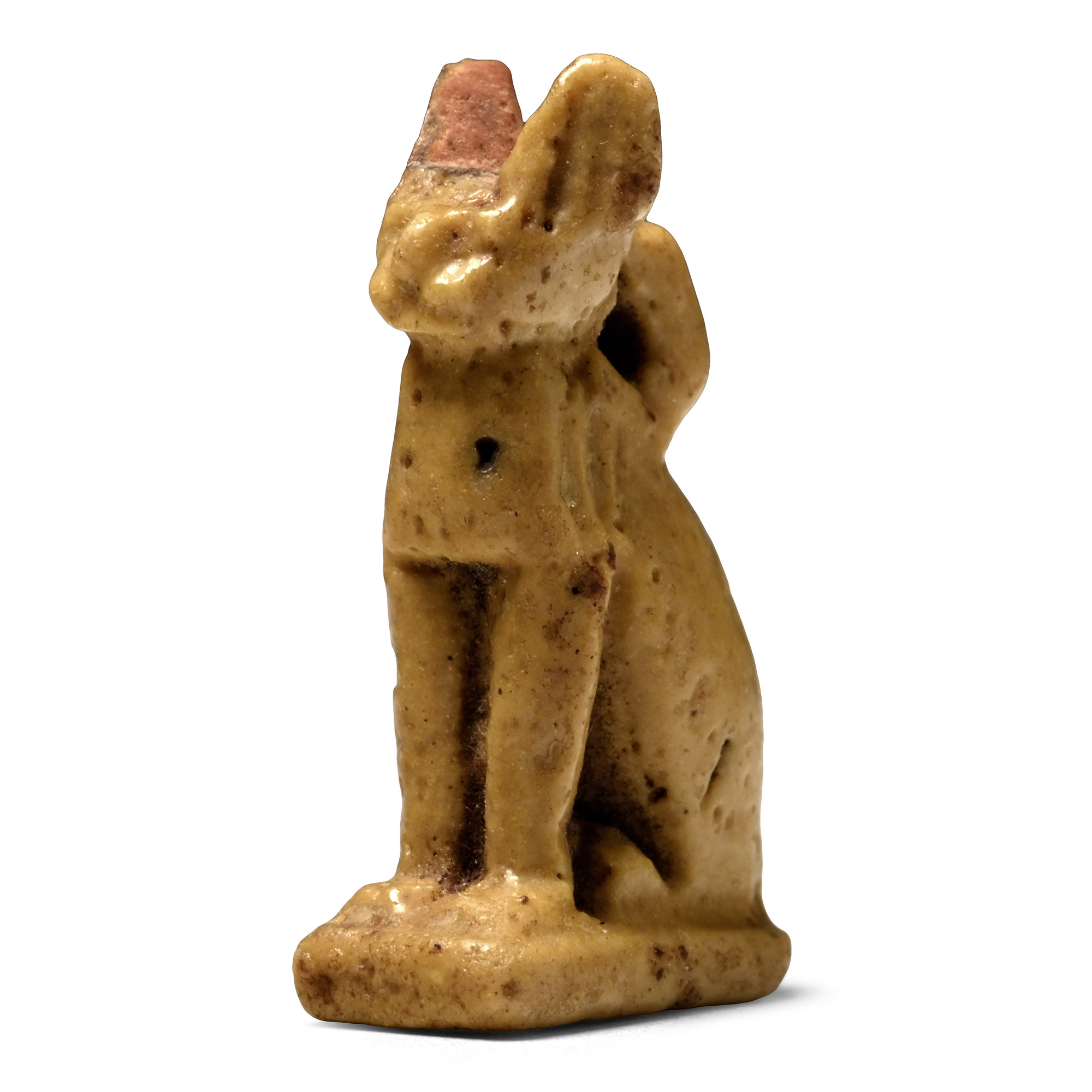 Egyptian Yellow Faience Bastet Cat Amulet