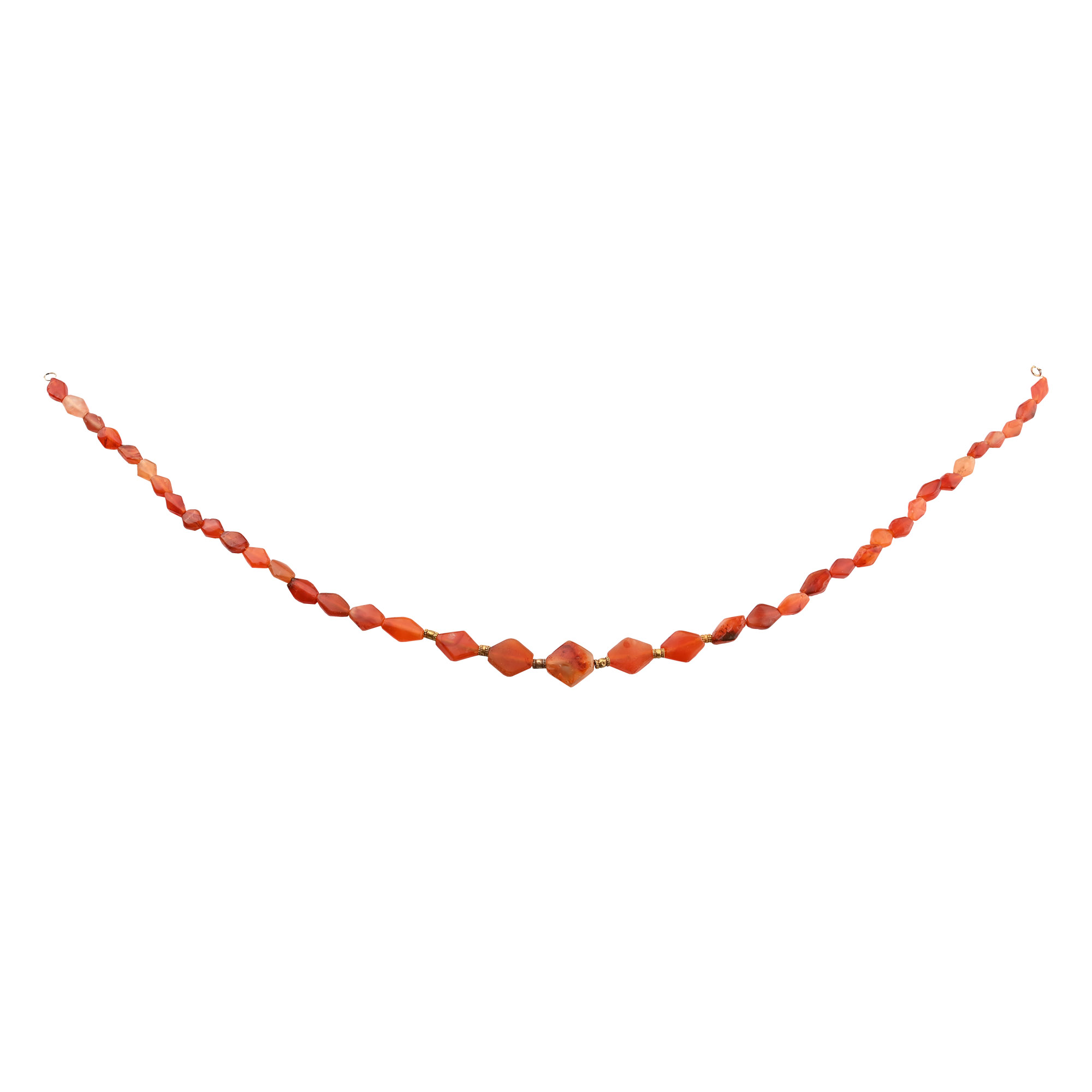 Western Asiatic Carnelian and Gold Bead Necklace