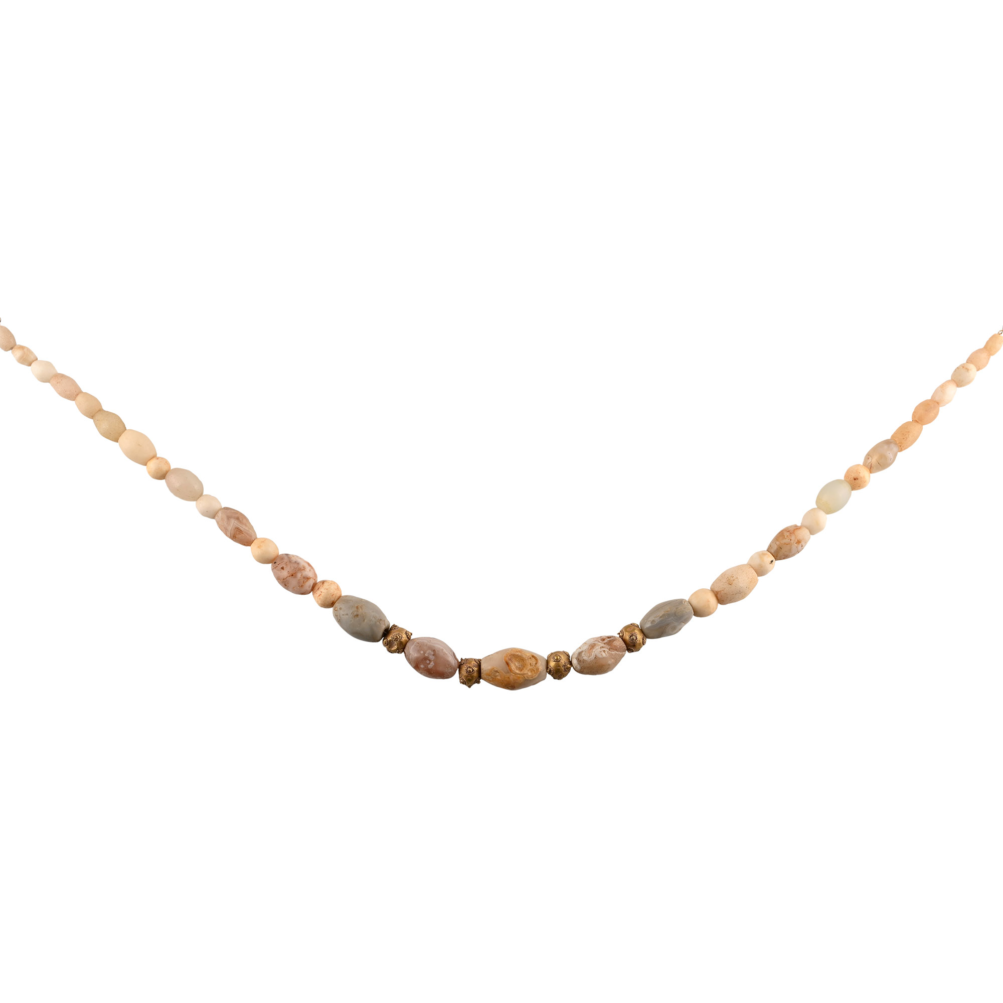 Western Asiatic Agate and Gold Bead Necklace