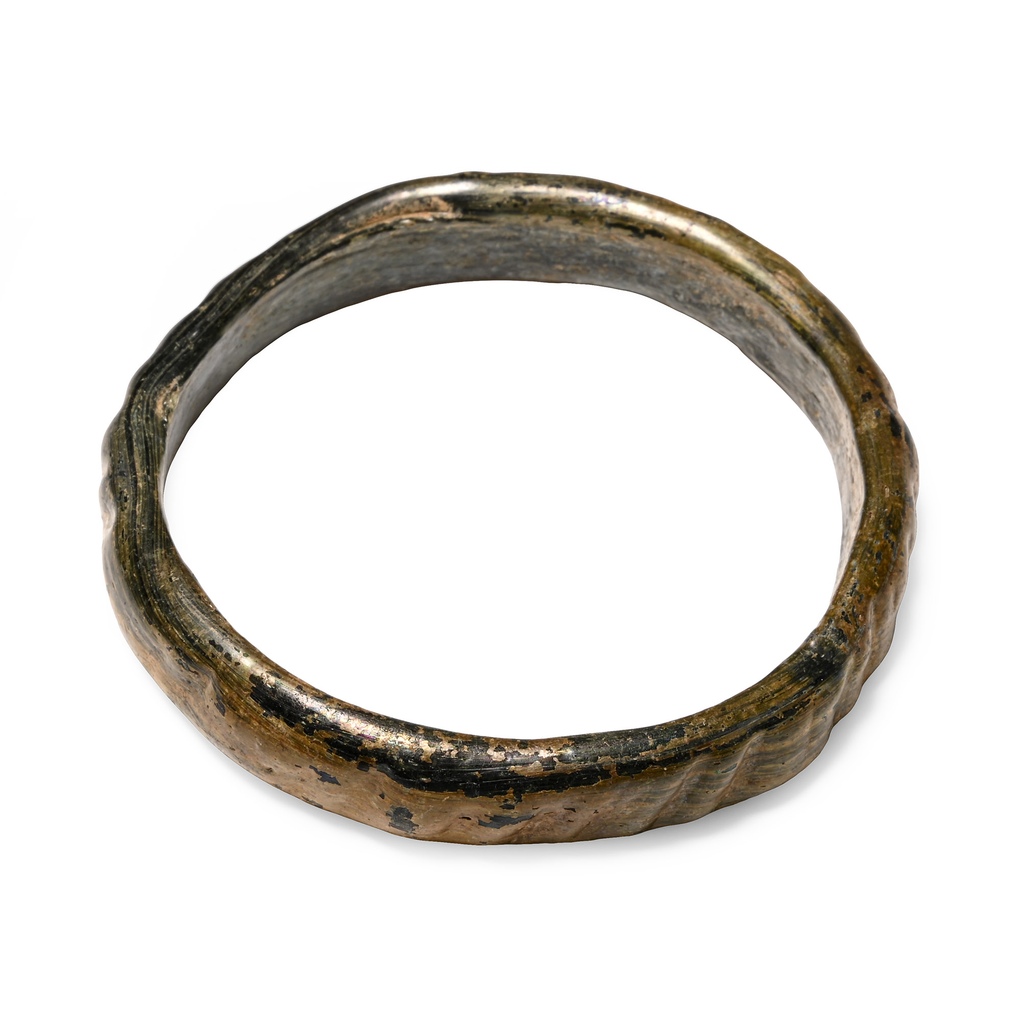 Large Roman Glass Bangle with Ribs