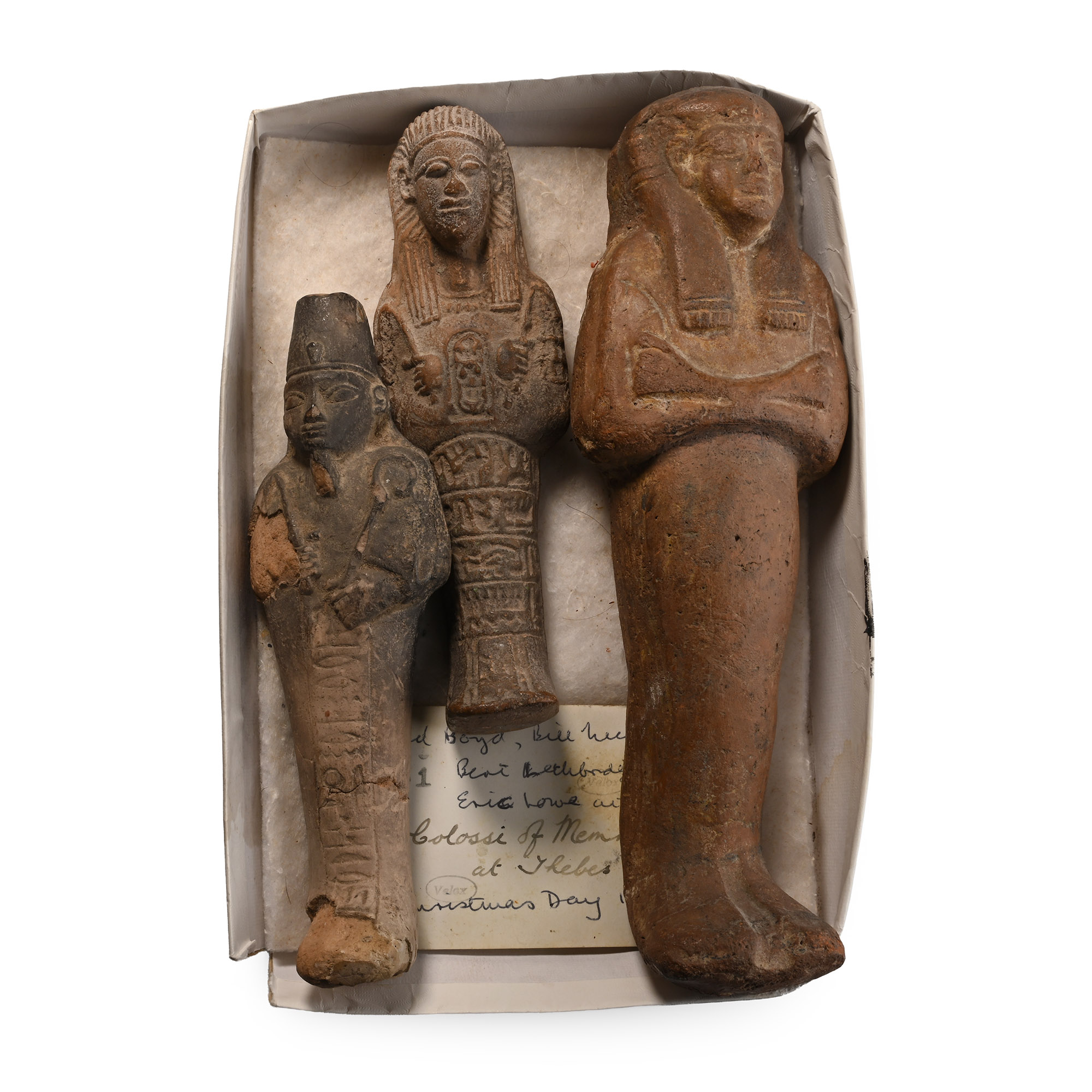 Egyptian Grand Tour Shabti Group with 1939 Photograph
