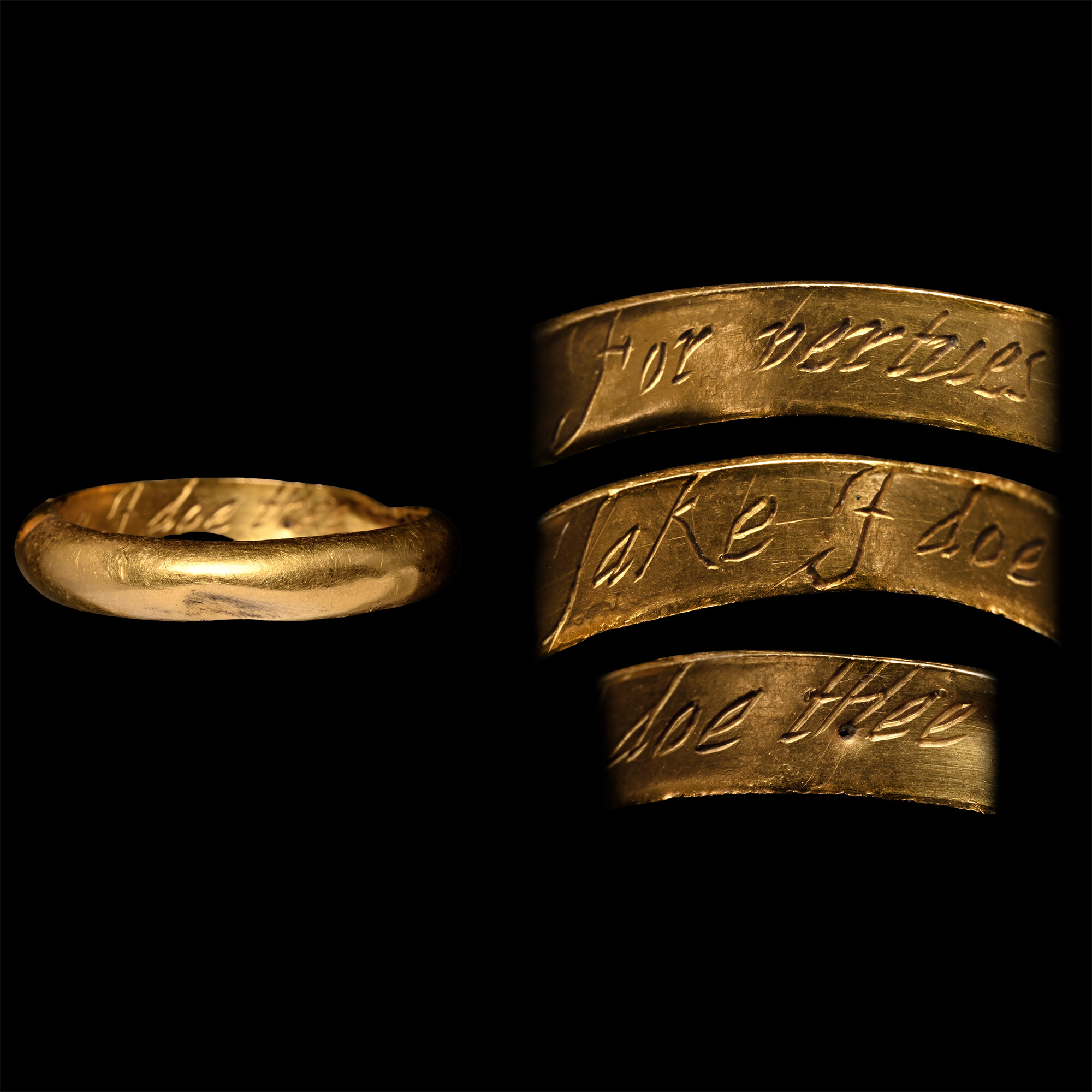 Post Medieval Gold 'For Vertues Sake I Doe Thee Take' Posy Ring