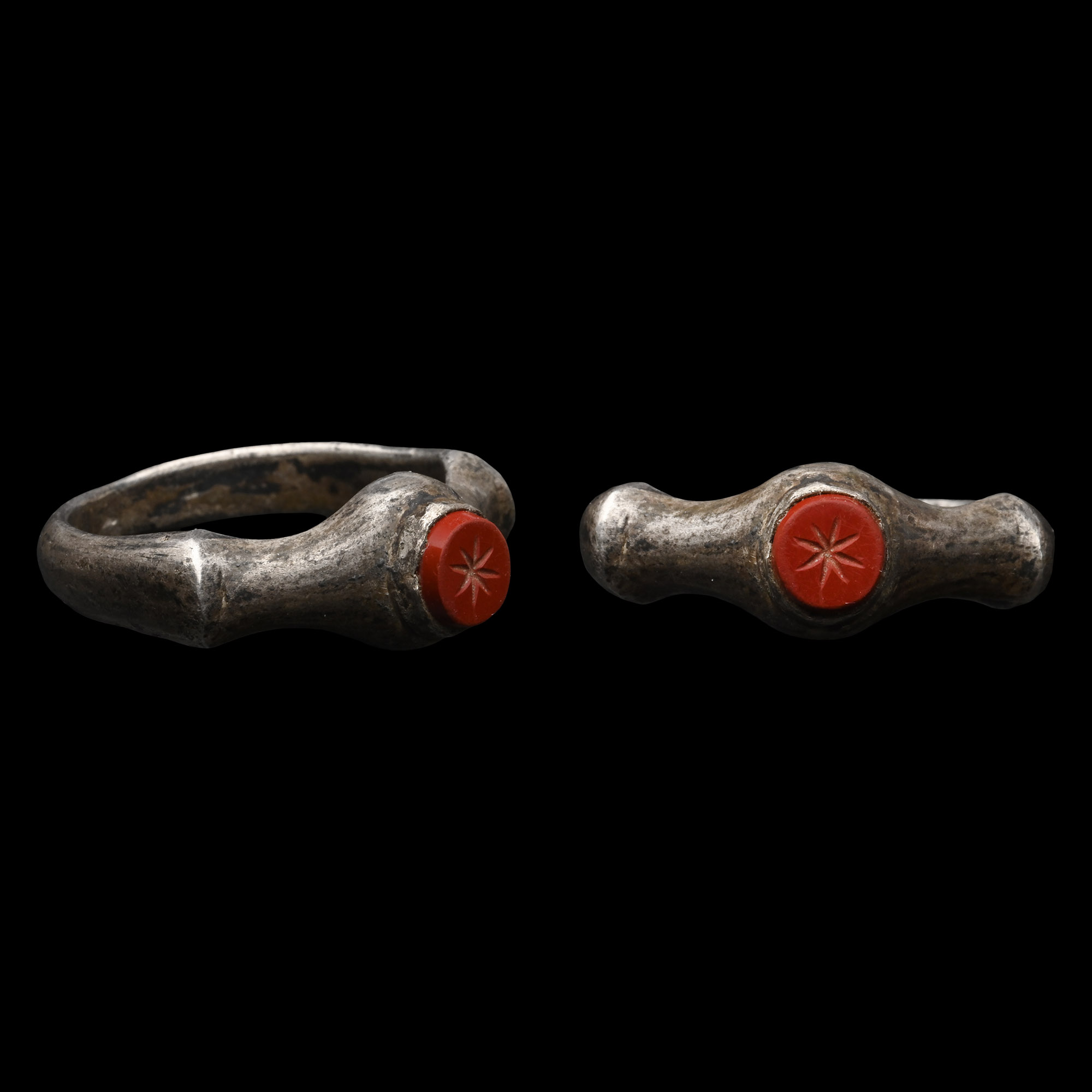 Roman Silver Ring with Star Gemstone